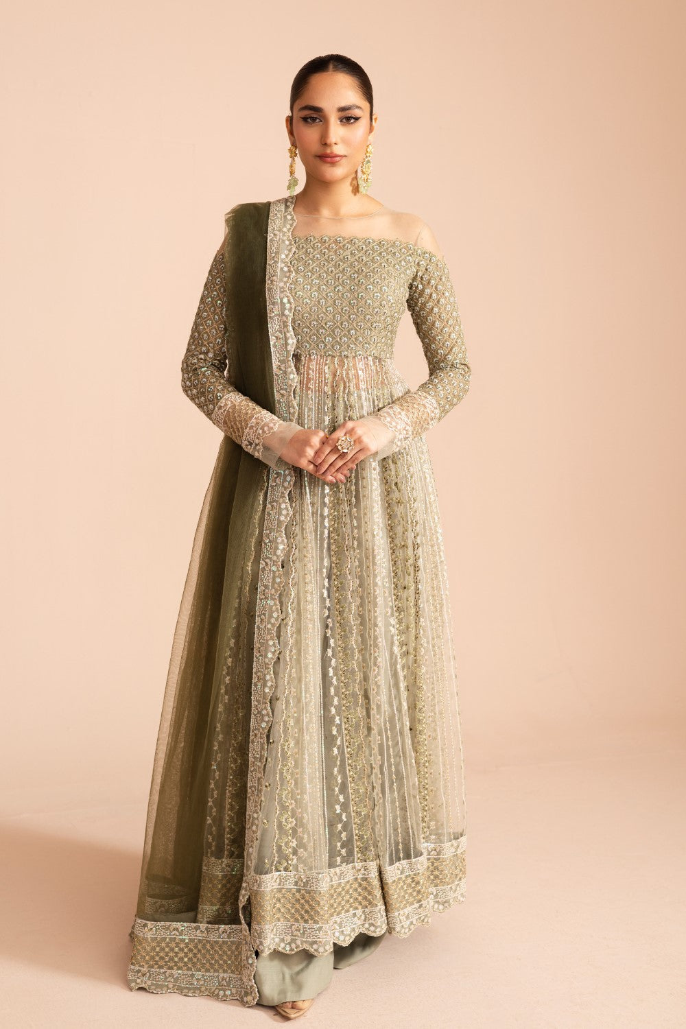Maryum N Maria | Iris Formals | KATRI - MW40010 S Gray Net