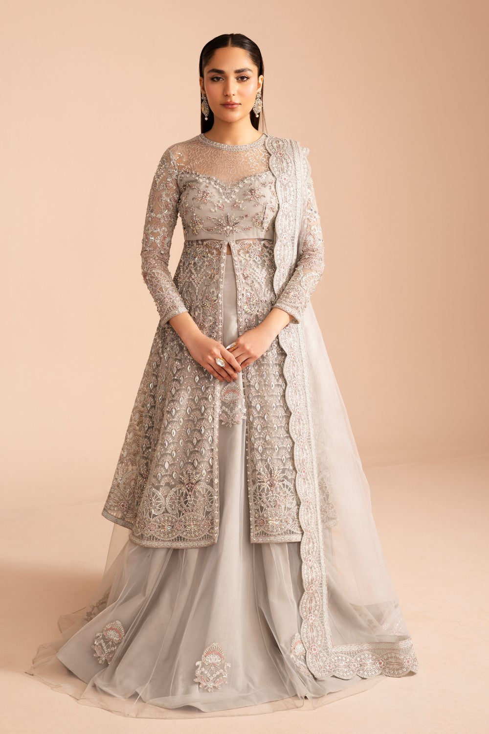 Maryum N Maria | Iris Formals | KAJOL - MW40011 S Off White Net