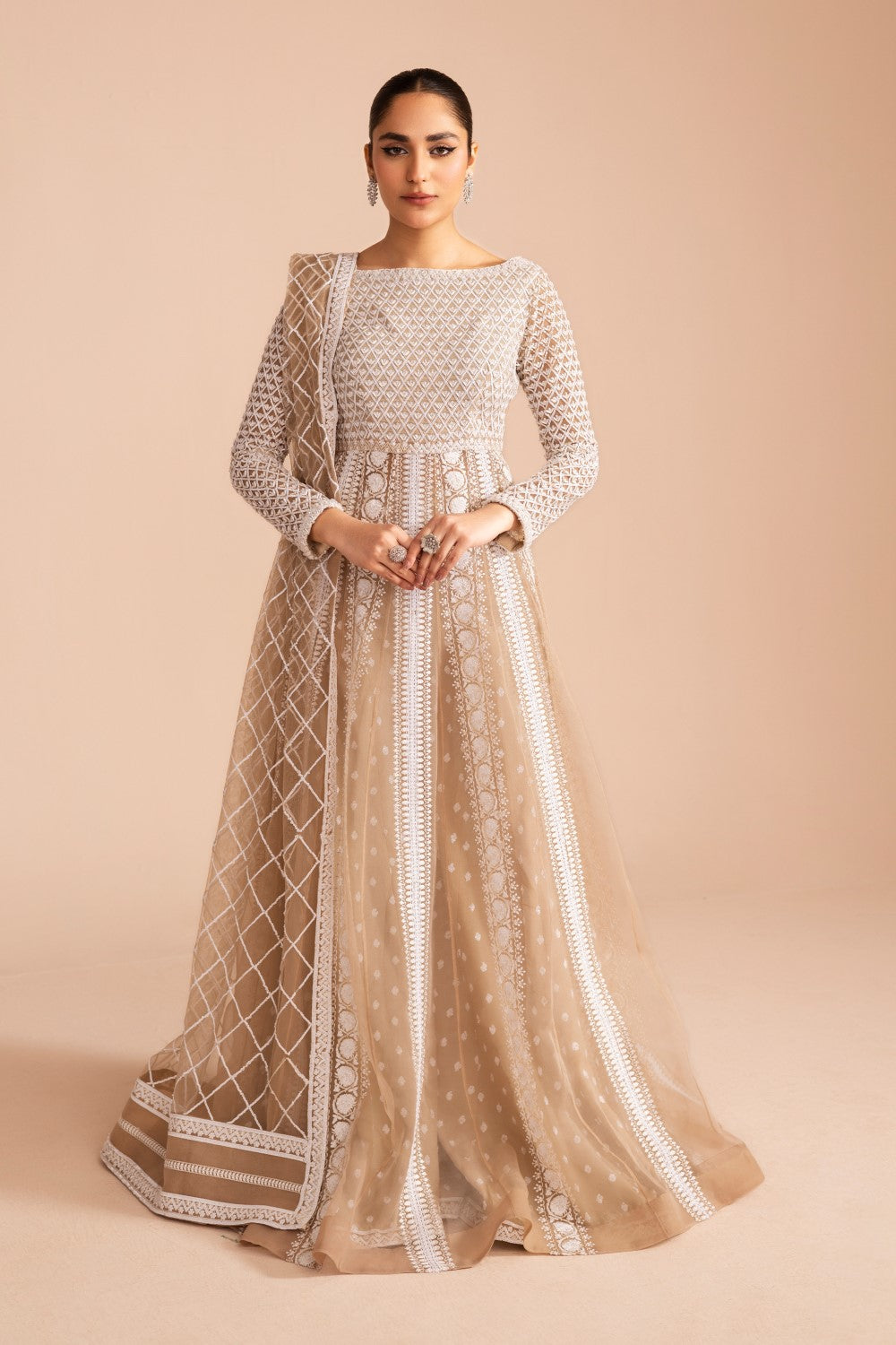 Maryum N Maria | Iris Formals | CHUNI - MW40012 S White Organza