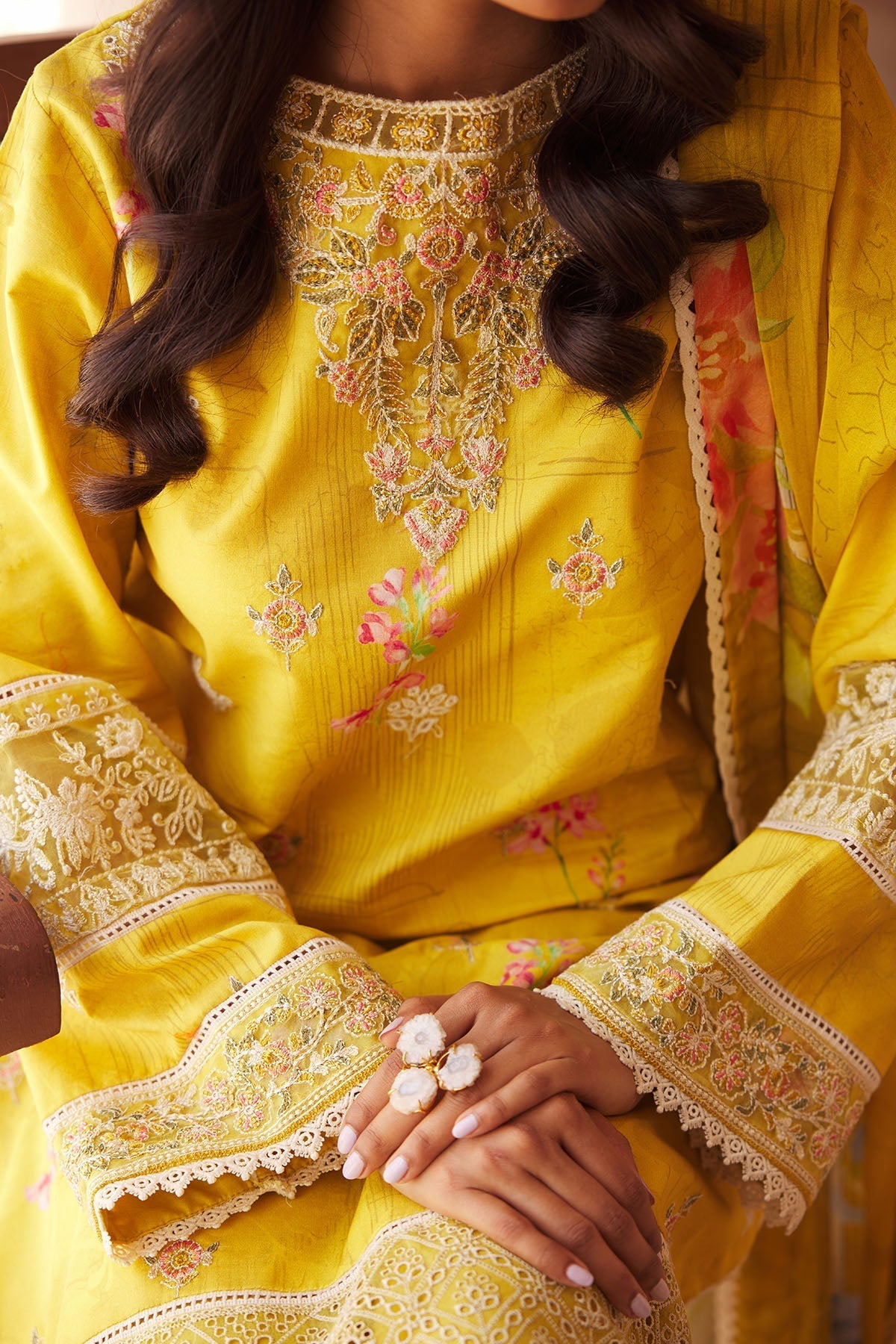 Motifz | Premium Lawn 25 | 3741-ELIE L Yellow Lawn