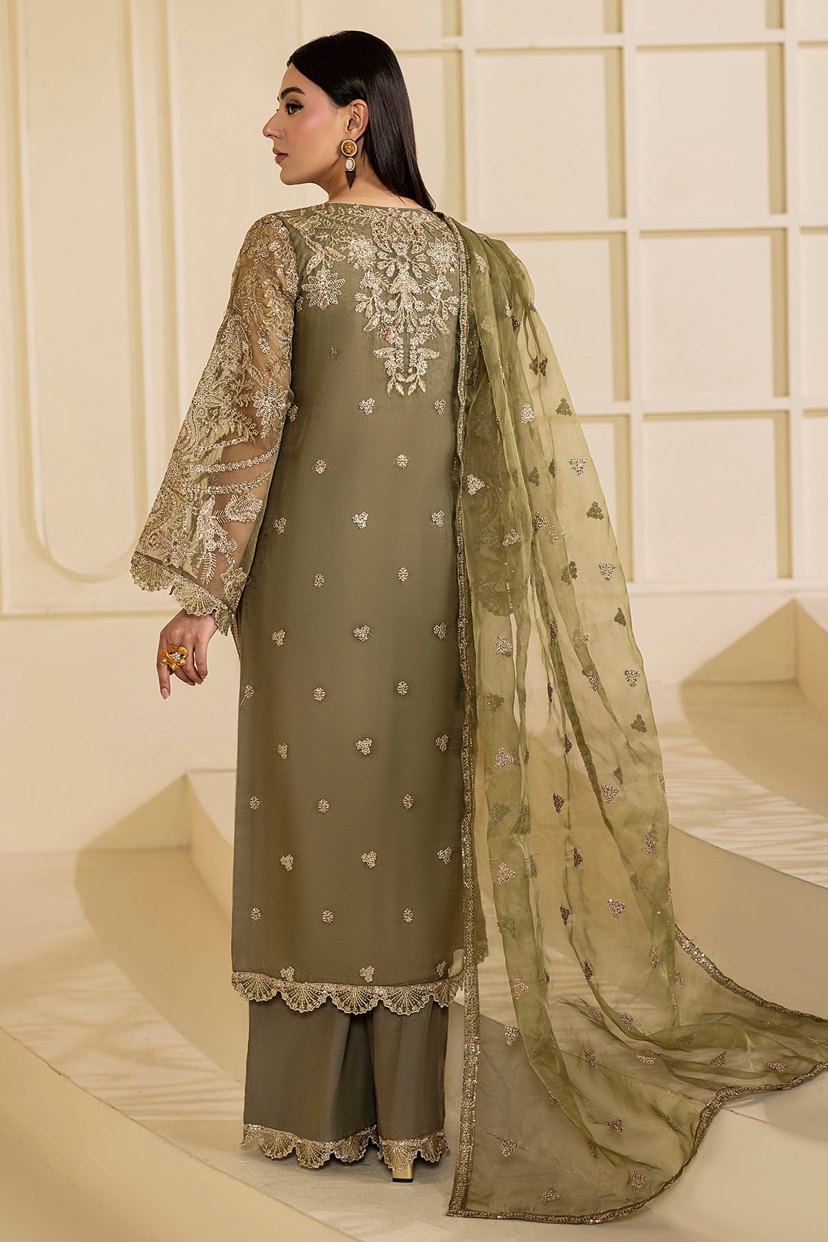 Motifz | Luxury Formal | 5137-GREEN - Pakistani Designer Dress - by Motifz - Type : Ladies Clothes - 100% Original at Saira Sultan