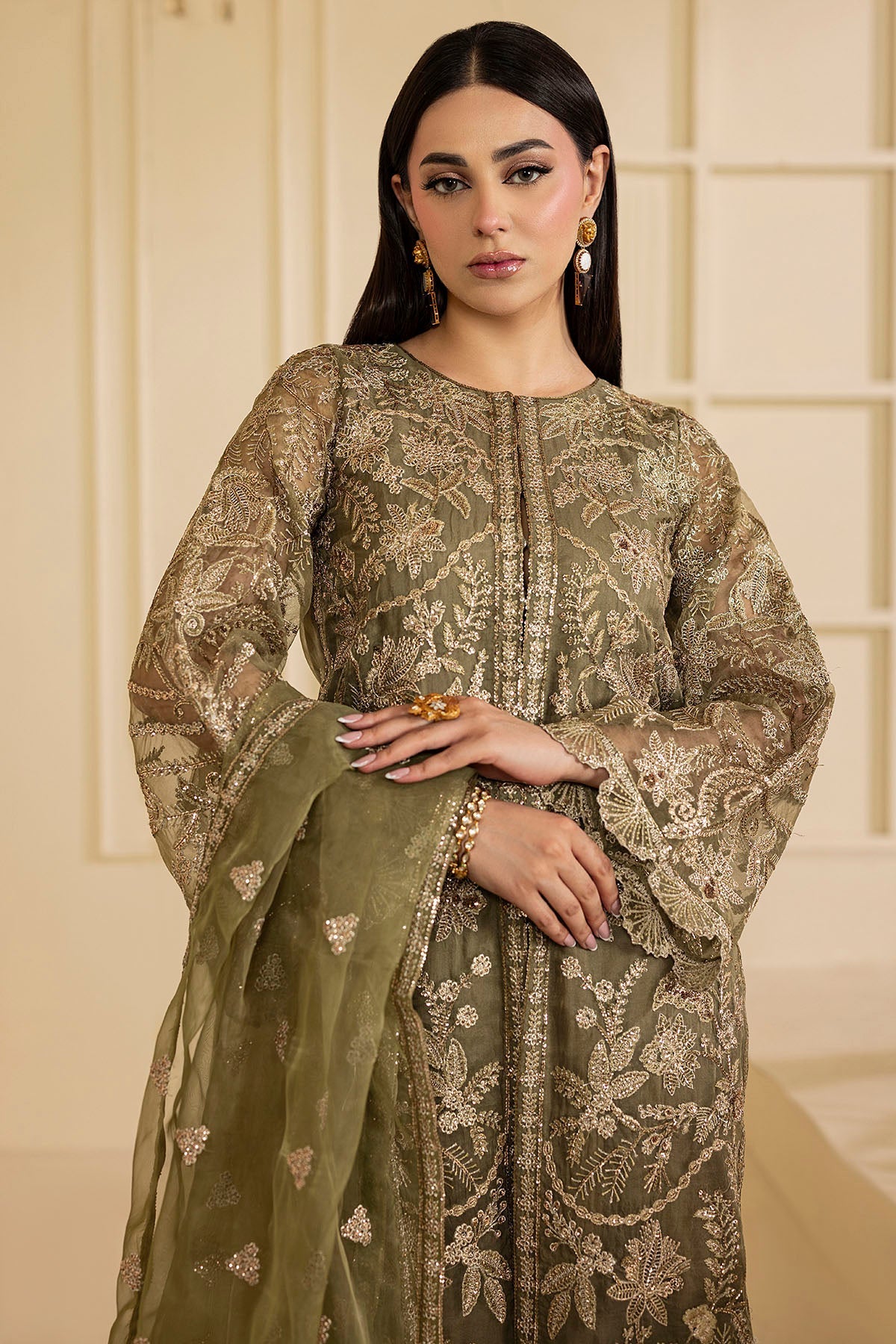 Motifz | Luxury Formal | 5137-GREEN - Pakistani Designer Dress - by Motifz - Type : Ladies Clothes - 100% Original at Saira Sultan