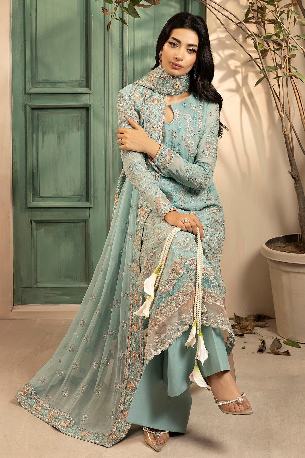 Motifz | Luxury Formal | 5574-FLORA - Pakistani Designer Dress - by Motifz - Type : Ladies Clothes - 100% Original at Saira Sultan