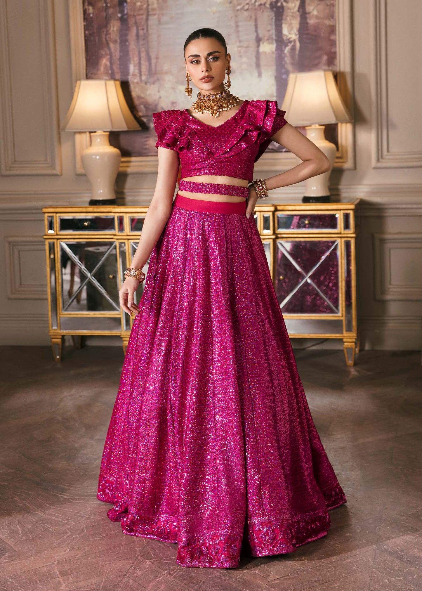 Waqas Shah | Malika - E - Elizabeth | FUCHSIA - Pakistani Designer Dress - by Waqas Shah | Type: Formal - 100% Original at Saira Sultan