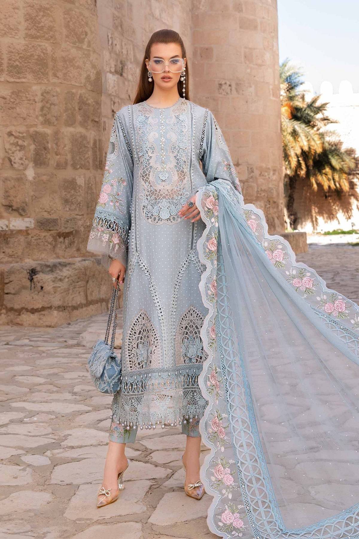 Maria B | Voyage a' Luxe Lawn | D-2410-B - Pakistani Designer Dress - by Maria B | Type: Luxury - 100% Original at Saira Sultan