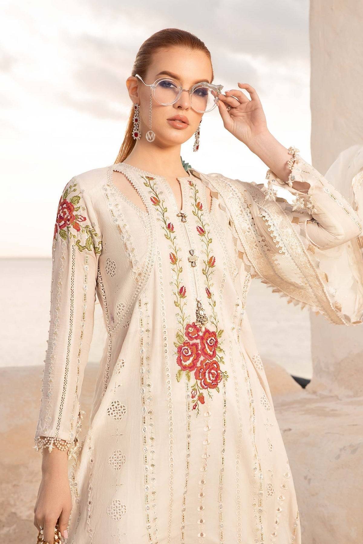 Maria B | Voyage a' Luxe Lawn | D-2412-A - Pakistani Designer Dress - by Maria B | Type: Luxury - 100% Original at Saira Sultan