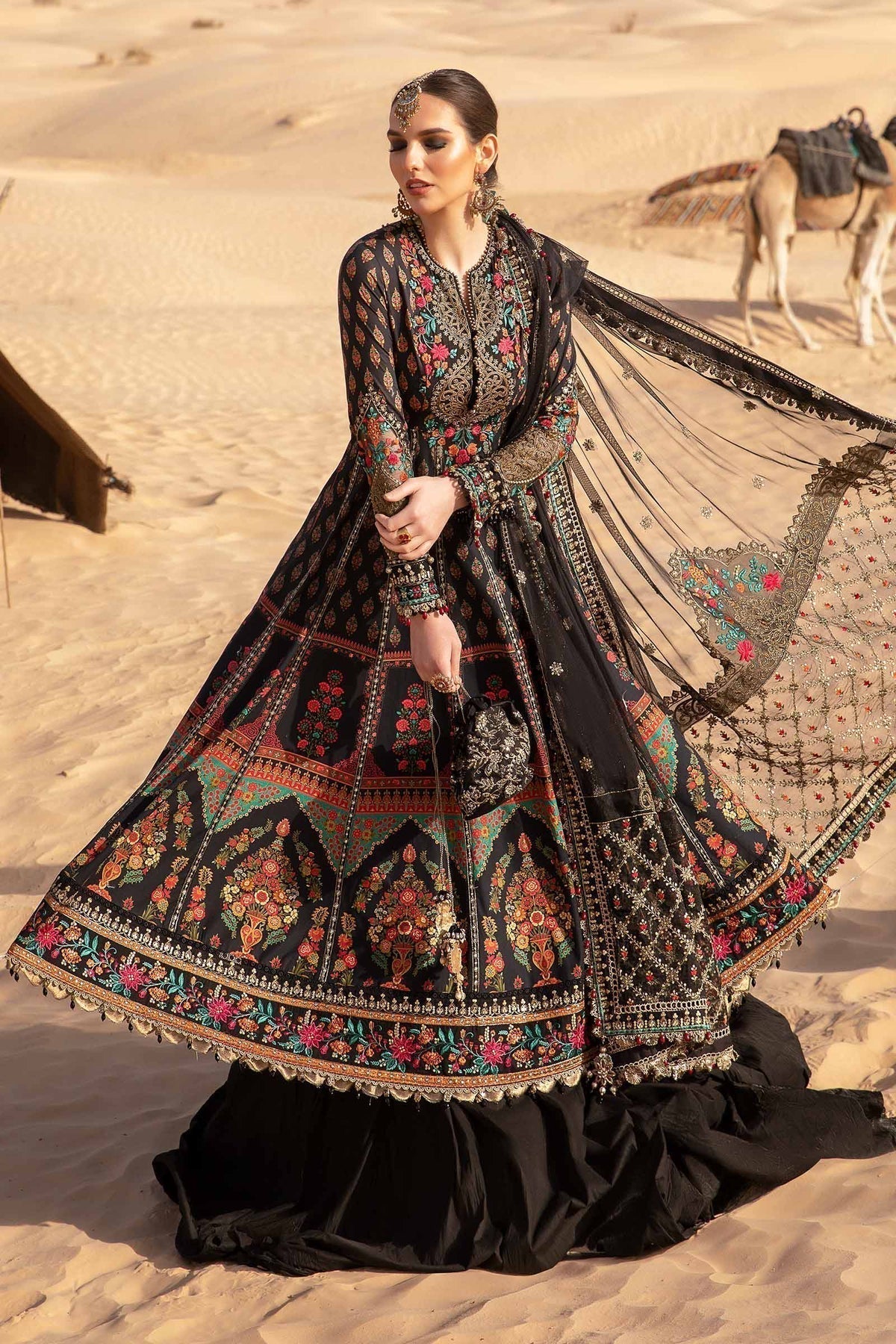 Maria B | Voyage a' Luxe Lawn | D-2413-B - Pakistani Designer Dress - by Maria B | Type: Luxury - 100% Original at Saira Sultan
