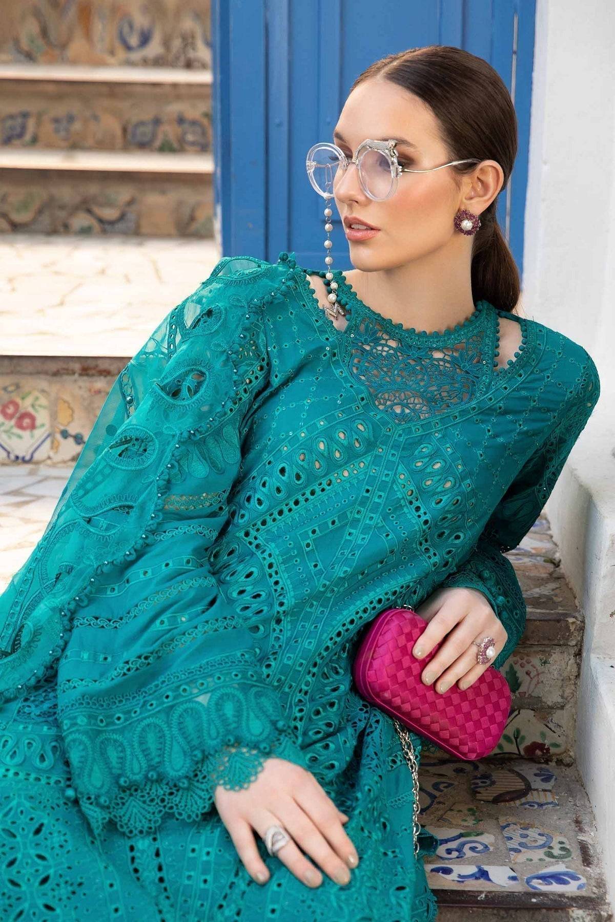 Maria B | Voyage a' Luxe Lawn | D-2402-A - Pakistani Designer Dress - by Maria B | Type: Luxury - 100% Original at Saira Sultan