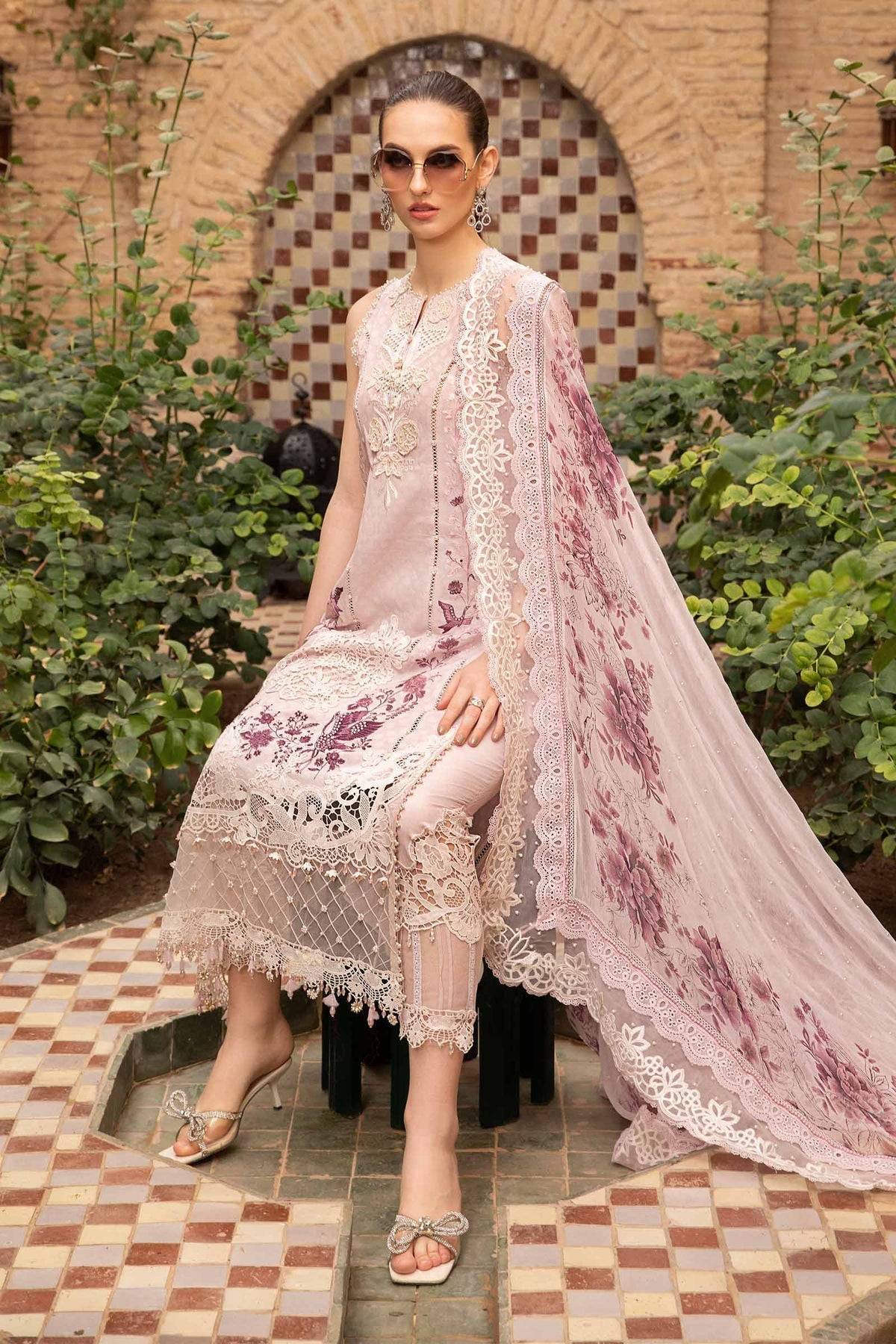 Maria B | Voyage a' Luxe Lawn | D-2414-A - Pakistani Designer Dress - by Maria B | Type: Luxury - 100% Original at Saira Sultan
