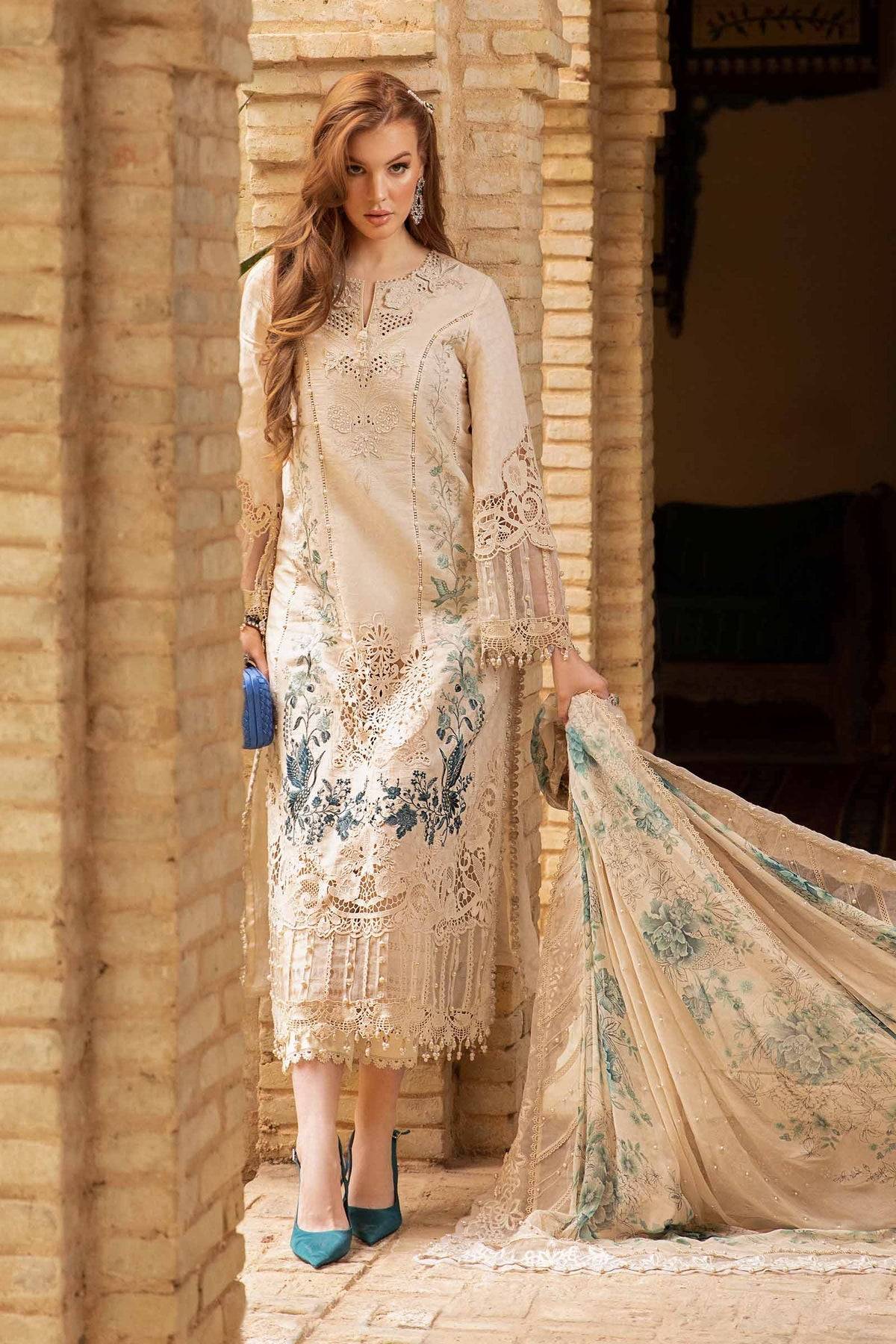 Maria B | Voyage a' Luxe Lawn | D-2414-B - Pakistani Designer Dress - by Maria B | Type: Luxury - 100% Original at Saira Sultan