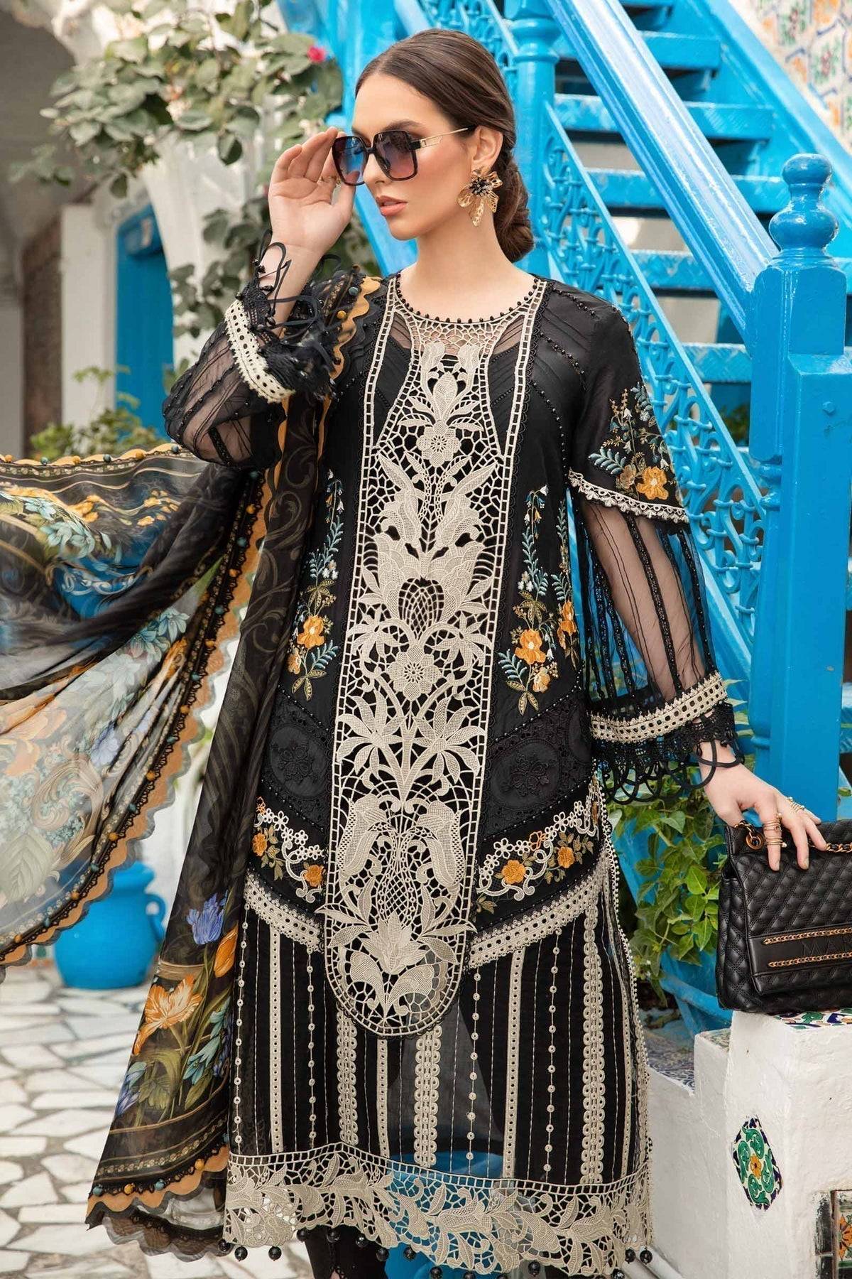 Maria B | Voyage a' Luxe Lawn | D-2415-B - Pakistani Designer Dress - by Maria B | Type: Luxury - 100% Original at Saira Sultan
