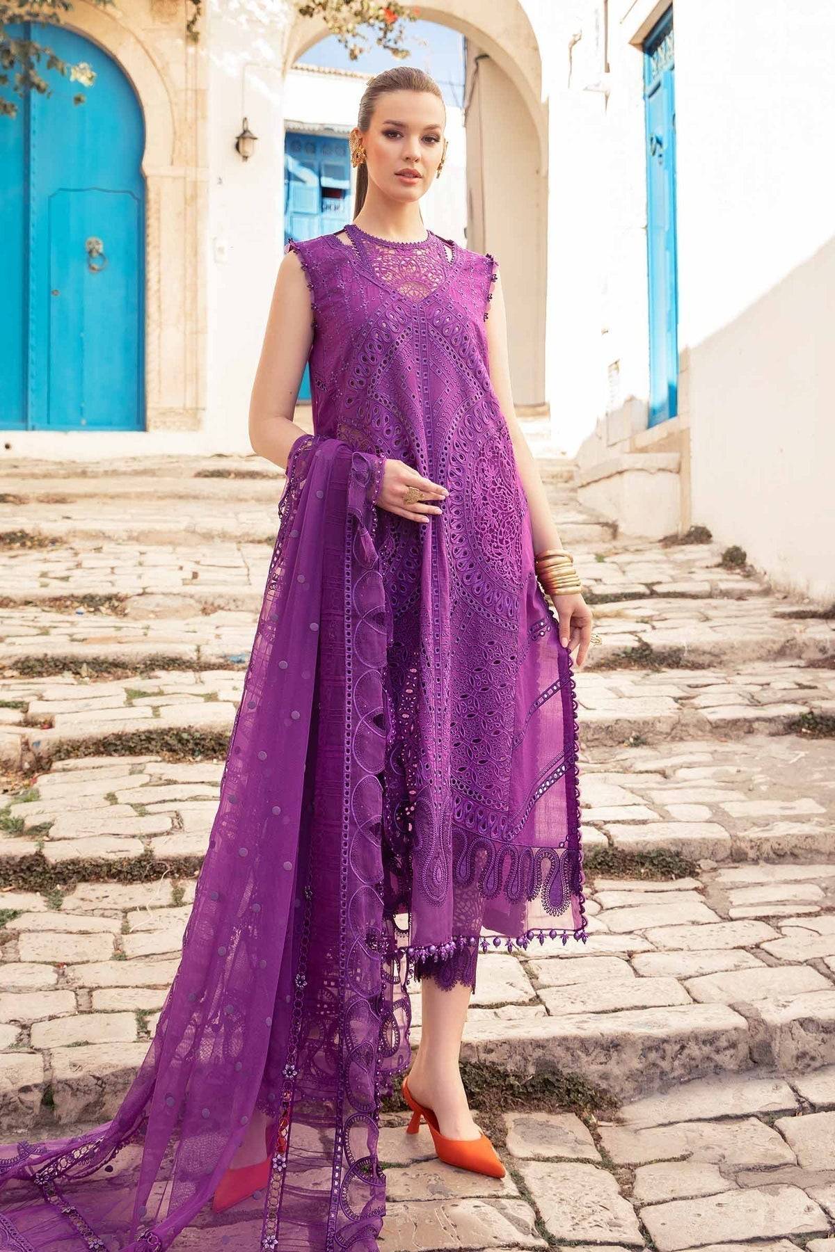 Maria B | Voyage a' Luxe Lawn | D-2402-B - Pakistani Designer Dress - by Maria B | Type: Luxury - 100% Original at Saira Sultan