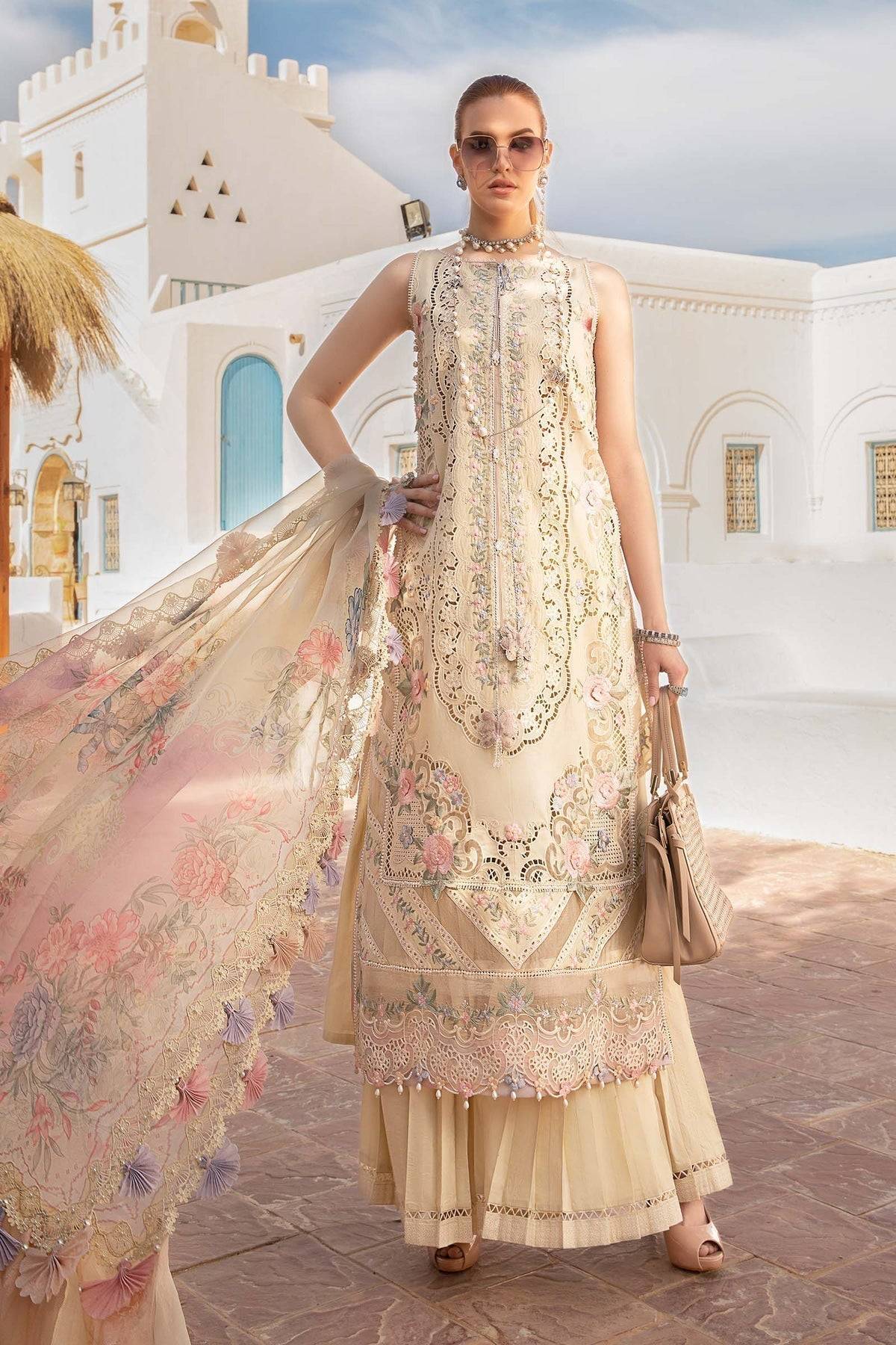 Maria B | Voyage a' Luxe Lawn | D-2406-B - Pakistani Designer Dress - by Maria B | Type: Luxury - 100% Original at Saira Sultan