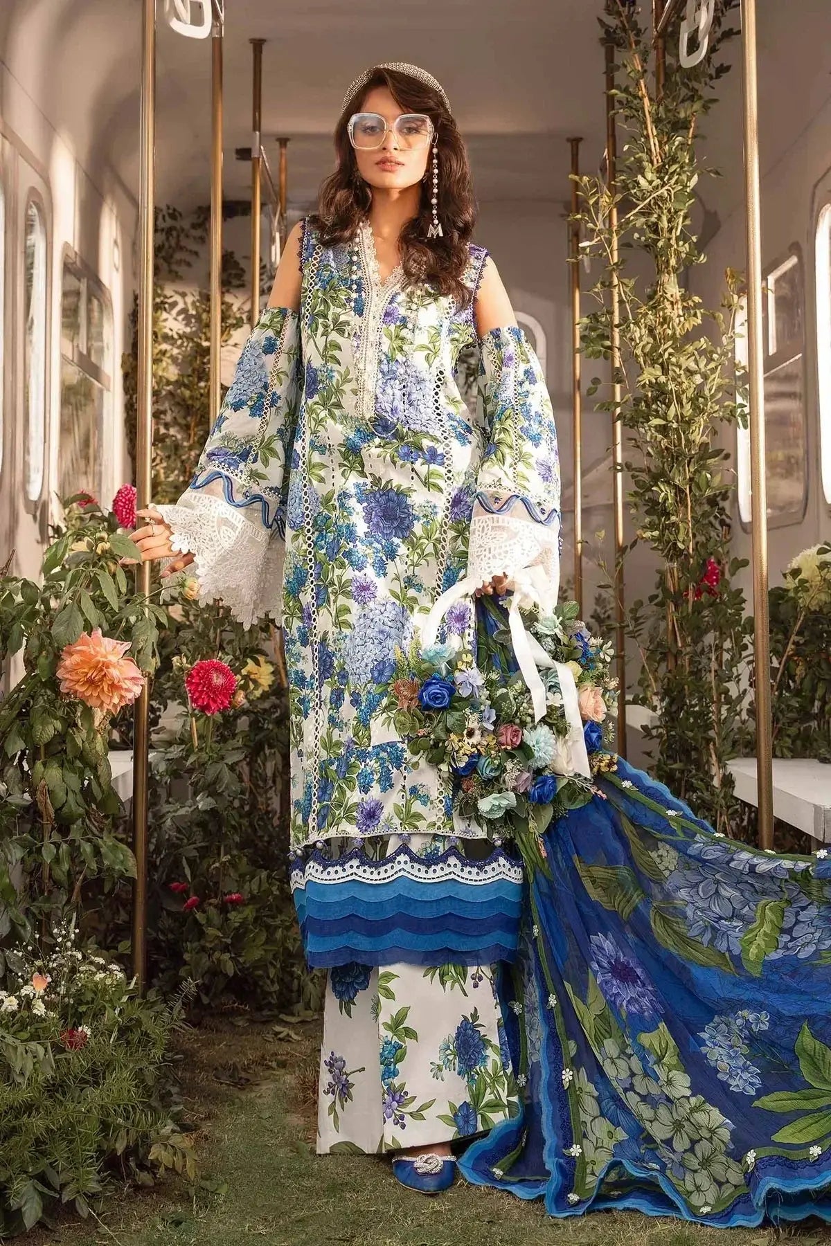 Maria B | M Prints Spring 24 | MPT-2102-B - Pakistani Designer Dress - by Maria B | Type: Luxury - 100% Original at Saira Sultan