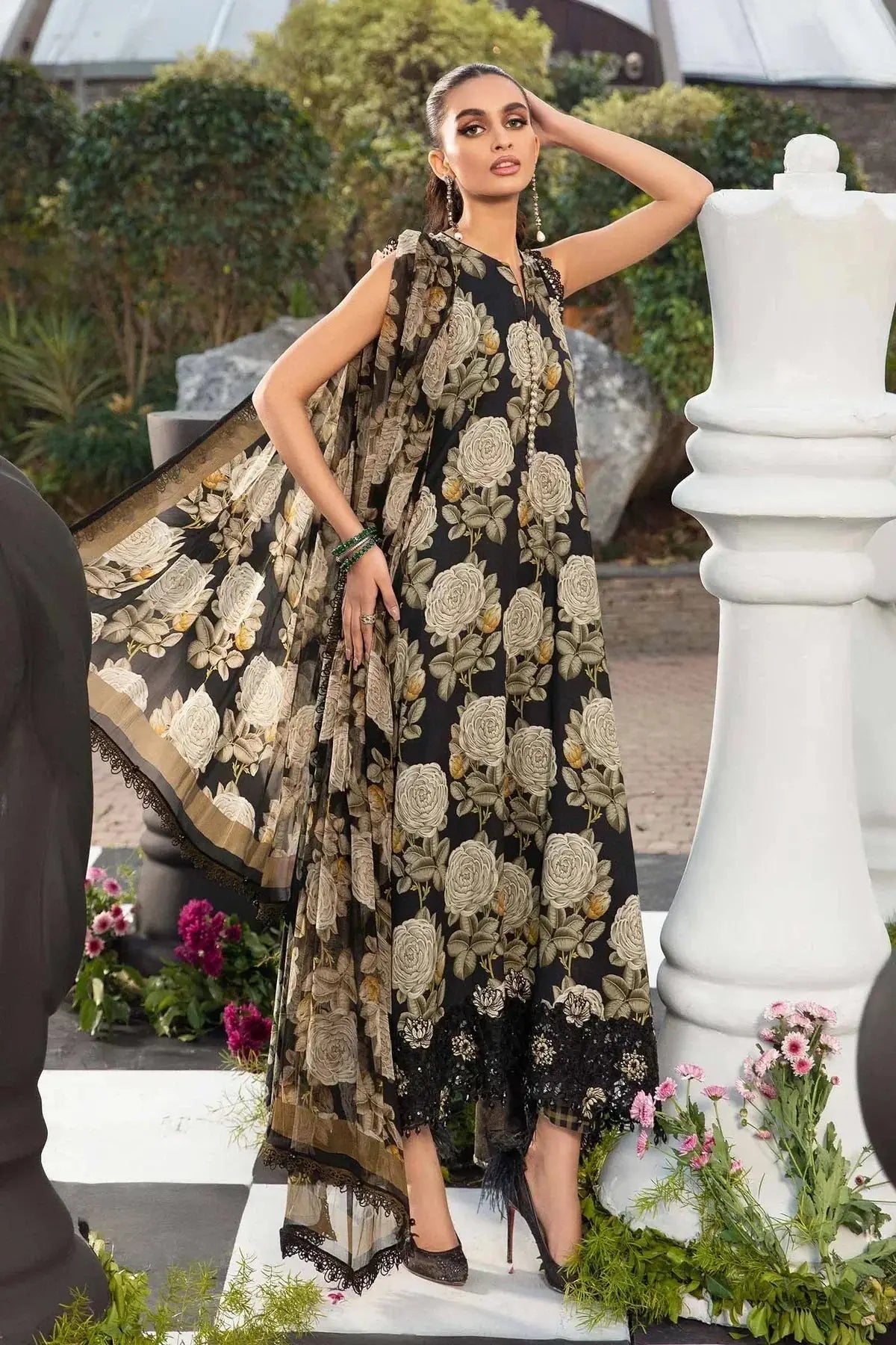 Maria B | M Prints Spring 24 | MPT-2103-B - Pakistani Designer Dress - by Maria B | Type: Luxury - 100% Original at Saira Sultan