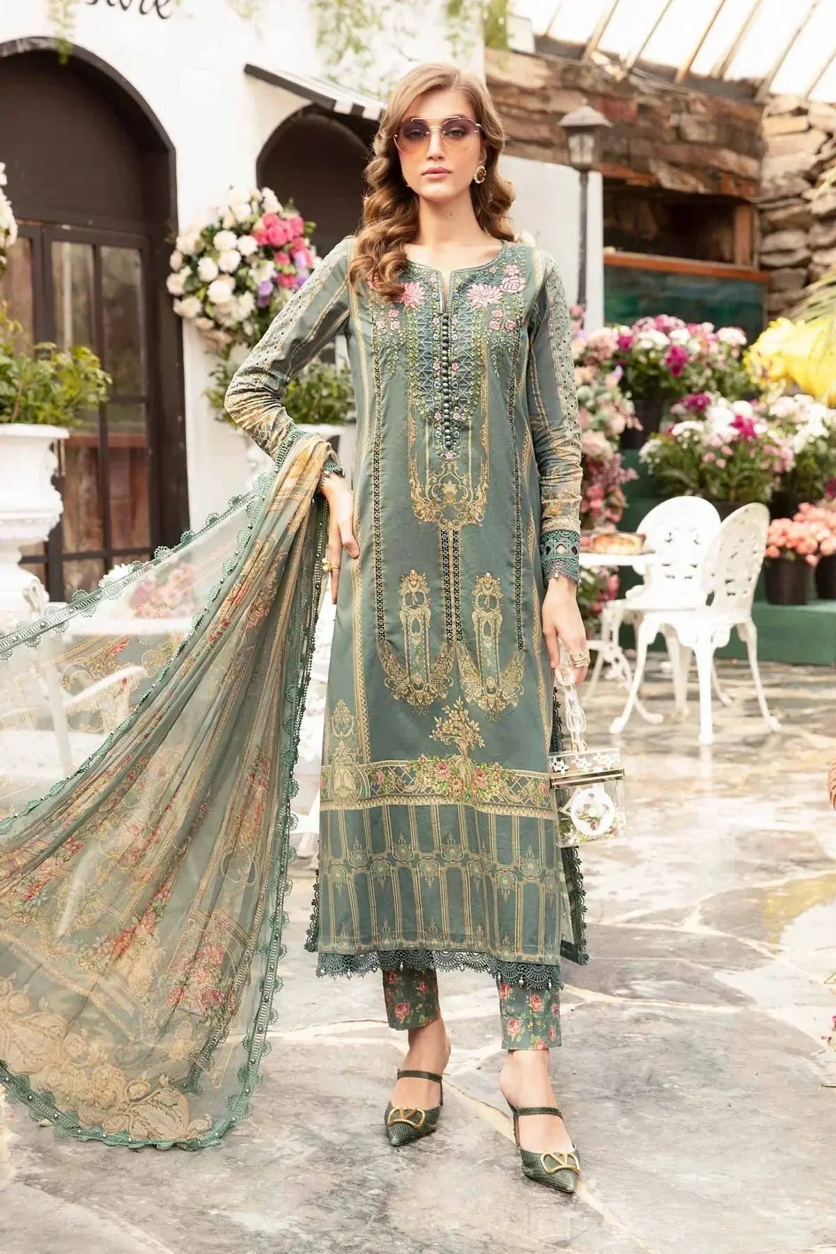 Maria B | M Prints Spring 24 | MPT-2104-B - Pakistani Designer Dress - by Maria B | Type: Luxury - 100% Original at Saira Sultan