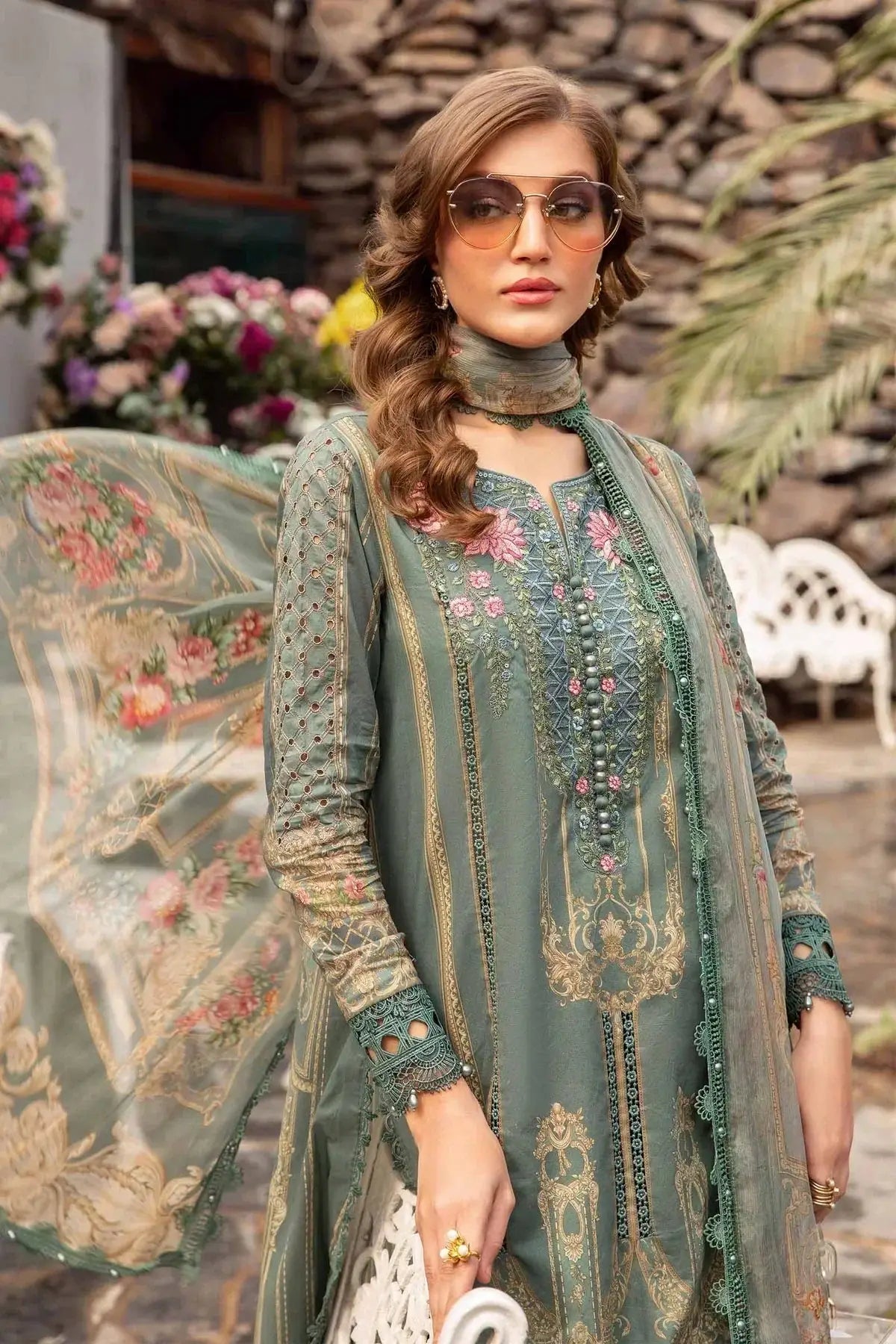 Maria B | M Prints Spring 24 | MPT-2104-B - Pakistani Designer Dress - by Maria B | Type: Luxury - 100% Original at Saira Sultan