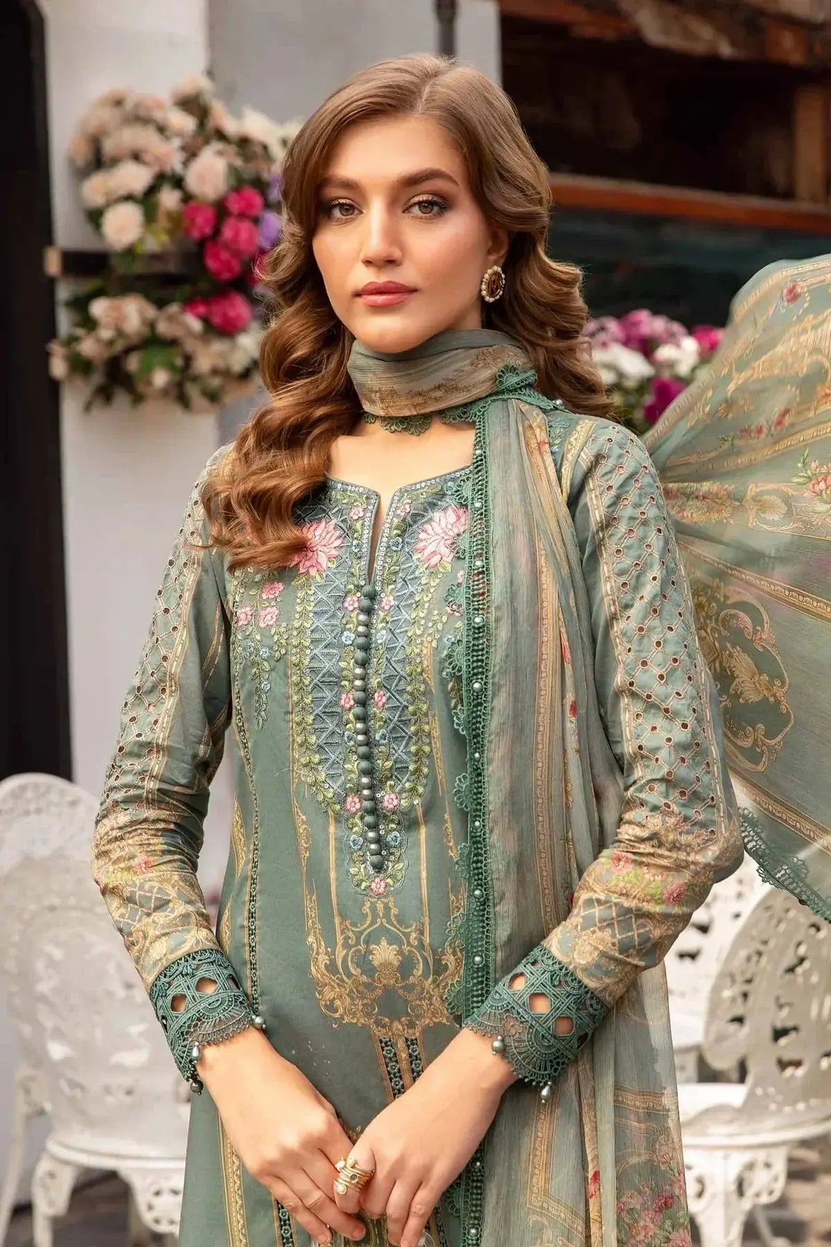 Maria B | M Prints Spring 24 | MPT-2104-B - Pakistani Designer Dress - by Maria B | Type: Luxury - 100% Original at Saira Sultan