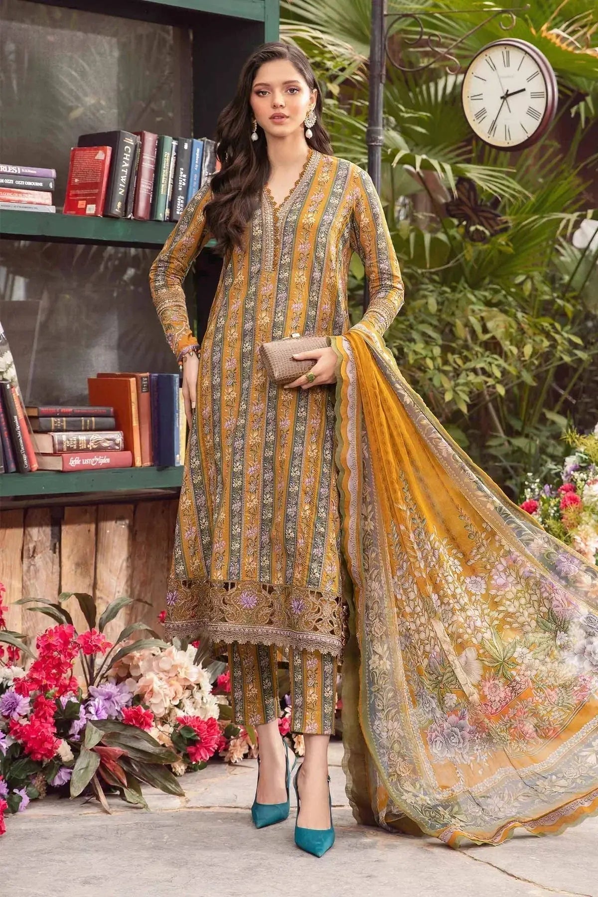 Maria B | M Prints Spring 24 | MPT-2107-A - Pakistani Designer Dress - by Maria B | Type: Luxury - 100% Original at Saira Sultan