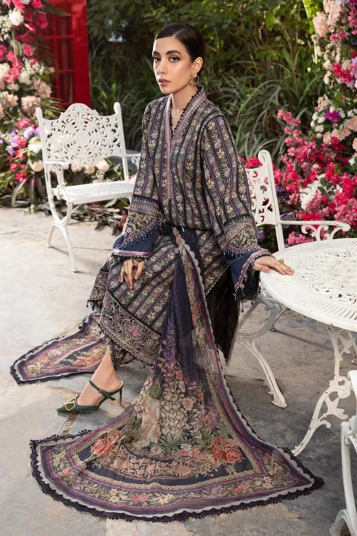 Maria B | M prints Spring 24 | MPT-2107-B - Pakistani Designer Dress - by Maria B | Type: Luxury - 100% Original at Saira Sultan