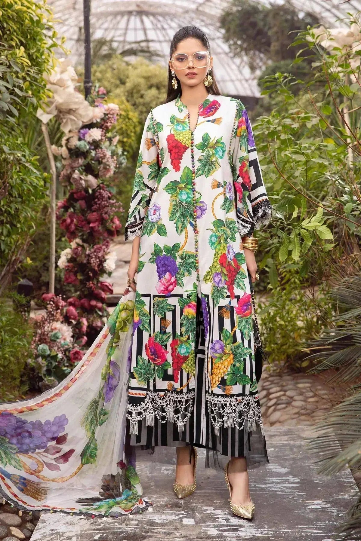 Maria B | M Prints Spring 24 | MPT-2108-A - Pakistani Designer Dress - by Maria B | Type: Luxury - 100% Original at Saira Sultan