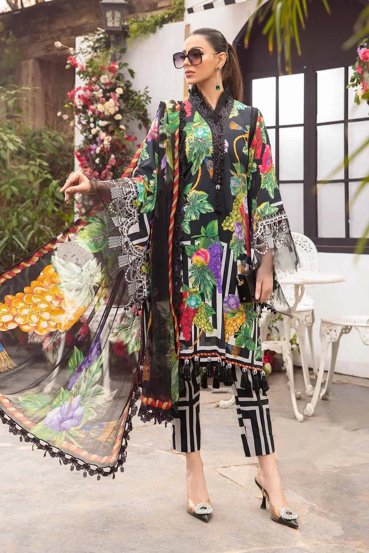 Maria B | M Prints Spring 24 | MPT-2108-B - Pakistani Designer Dress - by Maria B | Type: Luxury - 100% Original at Saira Sultan