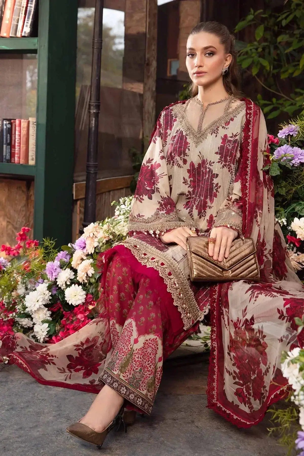 Maria B | M Prints Spring 24 | MPT-2110-A - Pakistani Designer Dress - by Maria B | Type: Luxury - 100% Original at Saira Sultan