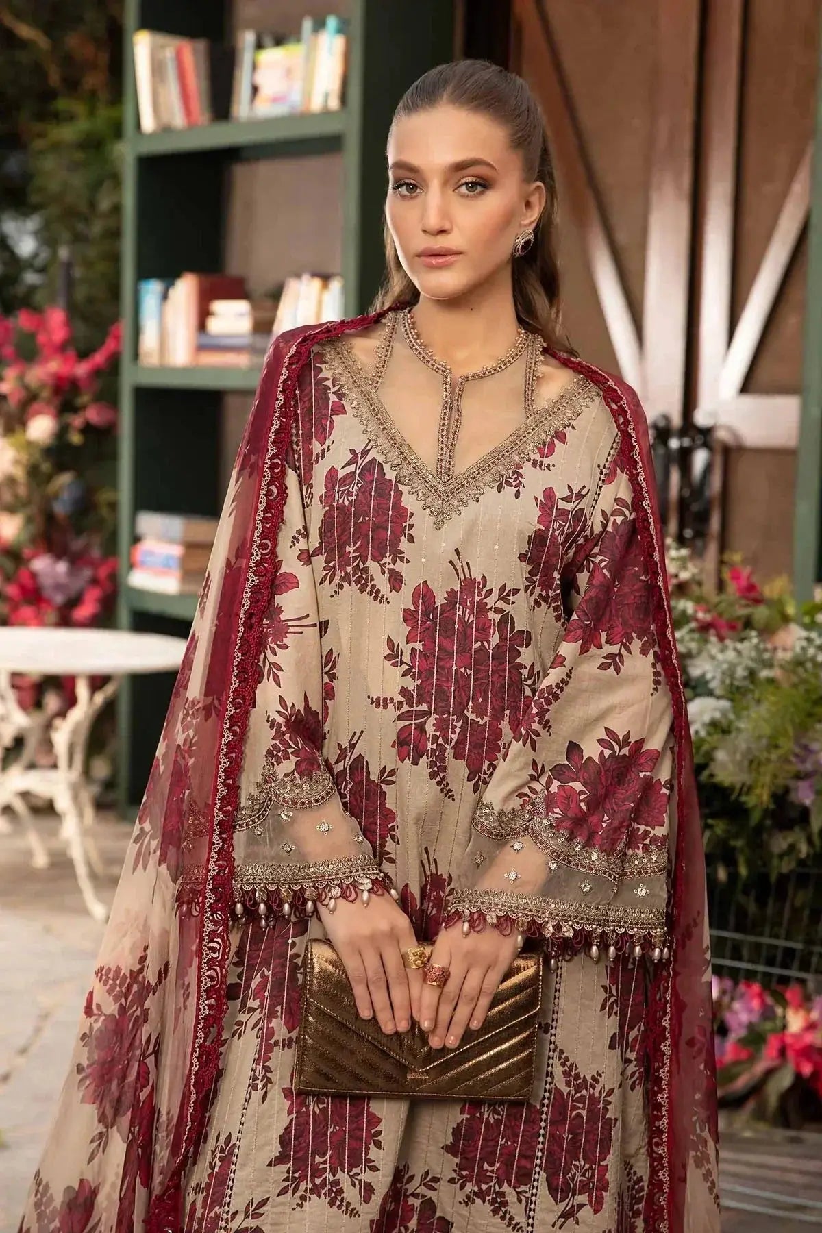 Maria B | M Prints Spring 24 | MPT-2110-A - Pakistani Designer Dress - by Maria B | Type: Luxury - 100% Original at Saira Sultan