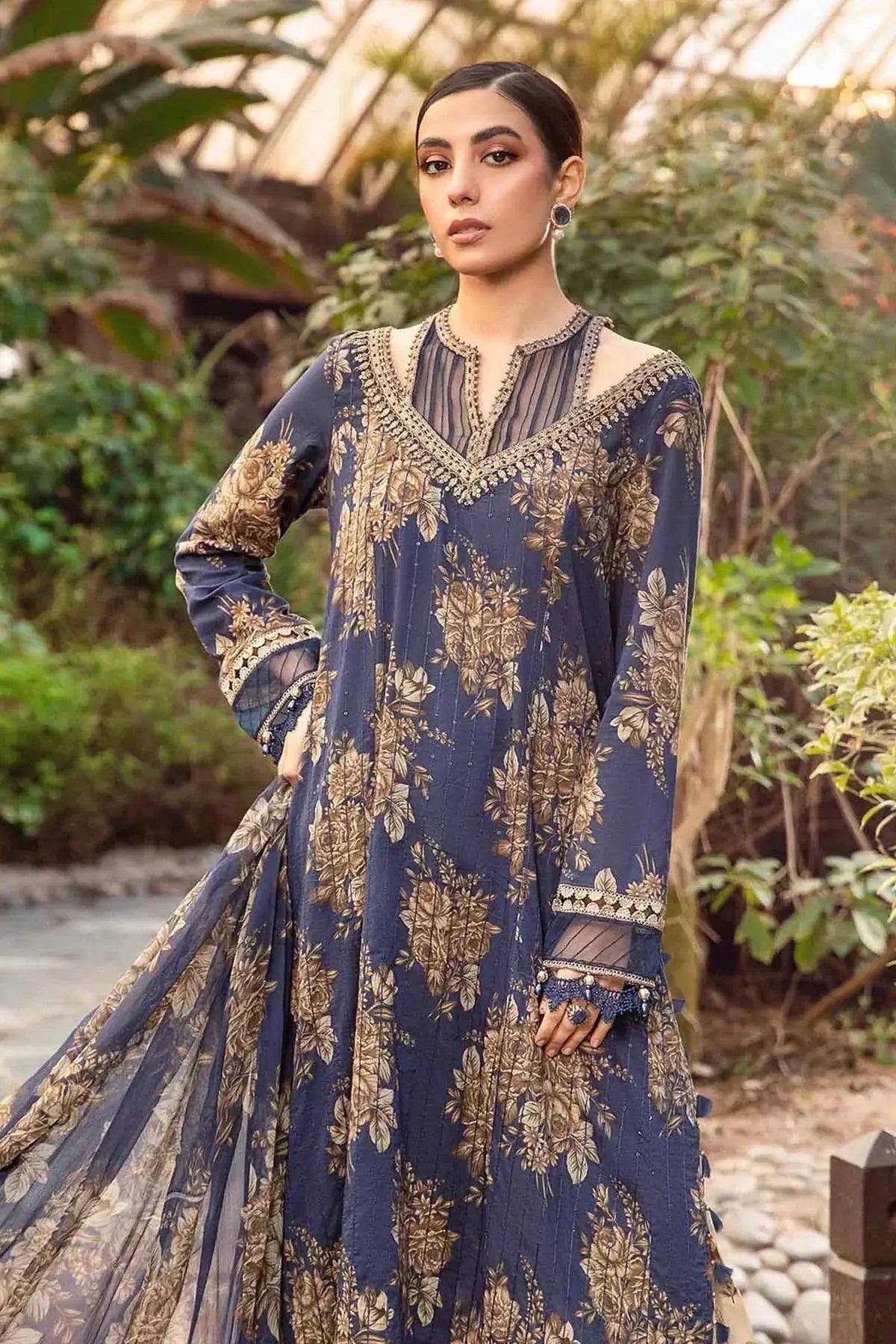 Maria B | M Prints Spring 24 | MPT-2110-B - Pakistani Designer Dress - by Maria B | Type: Luxury - 100% Original at Saira Sultan