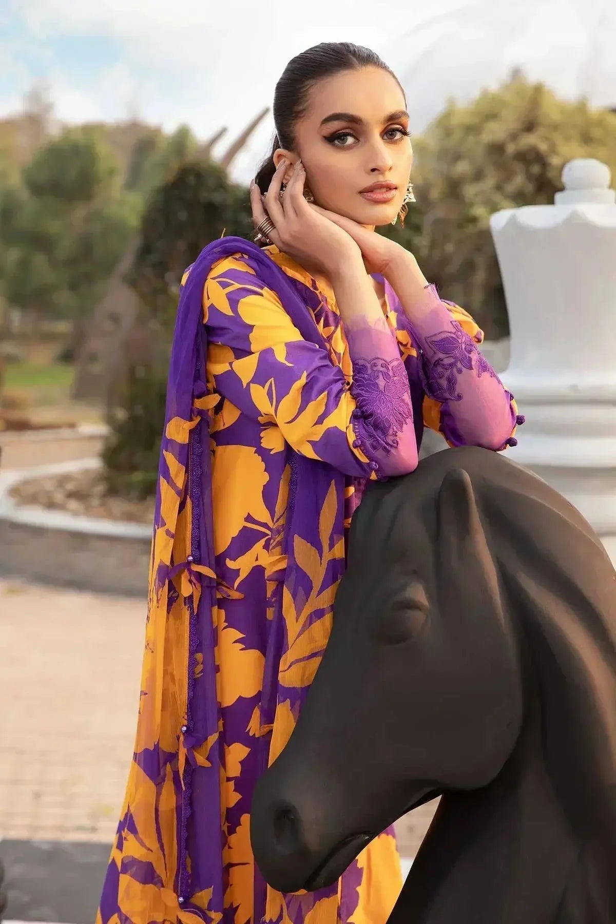Maria B | M Prints Spring 24 | MPT-2111-A - Pakistani Designer Dress - by Maria B | Type: Luxury - 100% Original at Saira Sultan