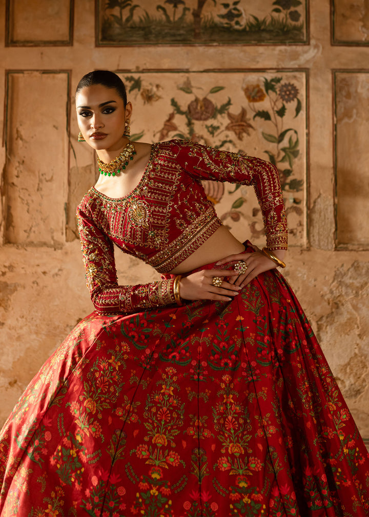Maria Osama Khan | Khawabeedah Wedding Formals | Zareen XL Red Grip Silk