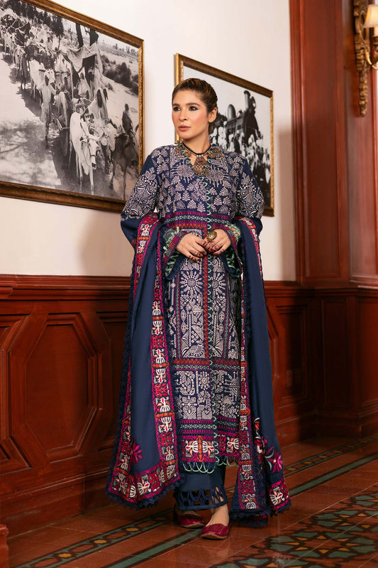 Maryam Hussain | Silk Edit | Breeze XS Navy Blue Khaddar