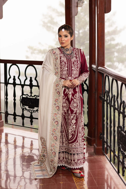Maryam Hussain | Silk Edit | Jade XS Maroon Khaddar