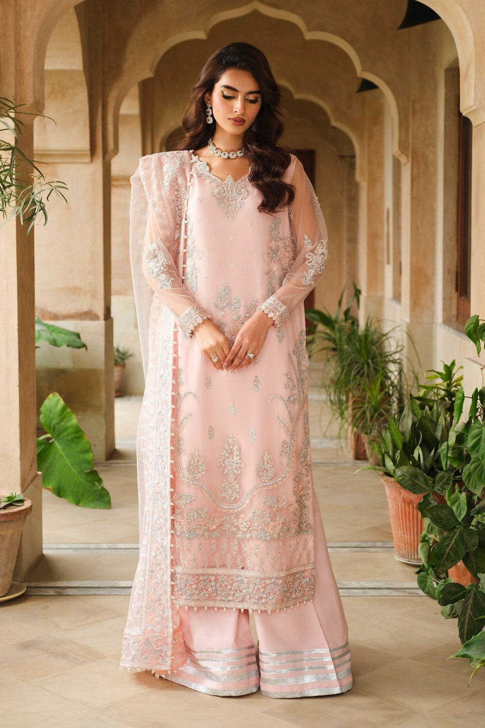 Maryum N Maria | Musk Formals | MELINE - FS40036 XS Light Pink Net