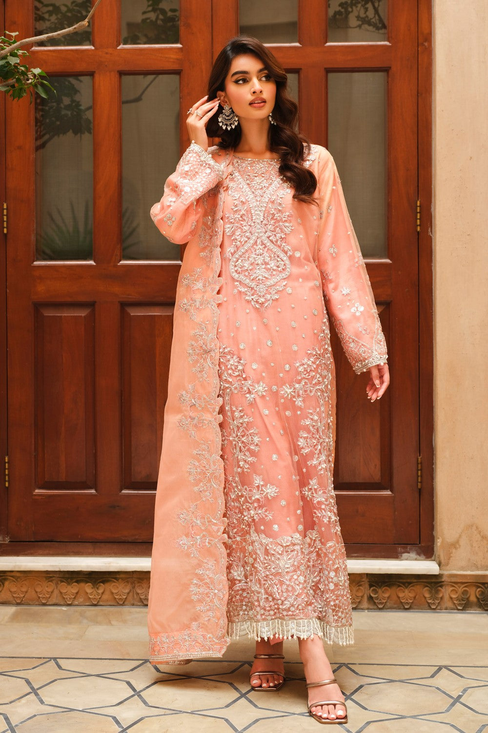 Maryum N Maria | Musk Formals | AUDACE - FS40034 XS Organza Peach Pink