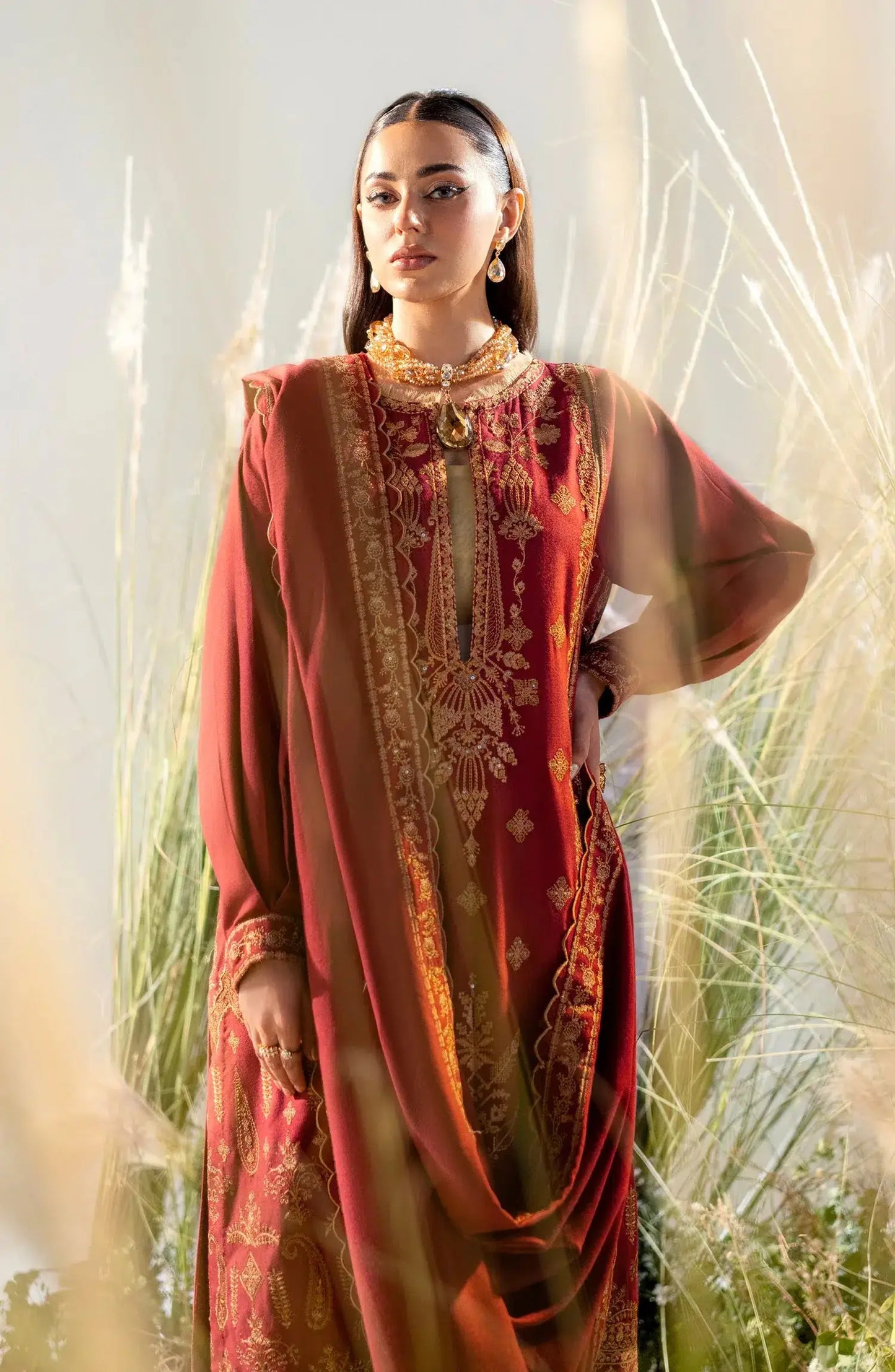 Maryum N Maria | Shehr Bano Winter 23 | HAESEL MW23558 - Pakistani Designer Dress - by Maryum N Maria | Type: Luxury - 100% Original at Saira Sultan