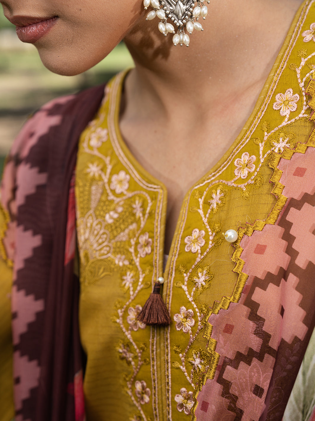 Hemstitch | The Garden Lawn | Matcha - Pakistani Designer Dress - by Hemstitch - Type : Ladies Clothes - 100% Original at Saira Sultan