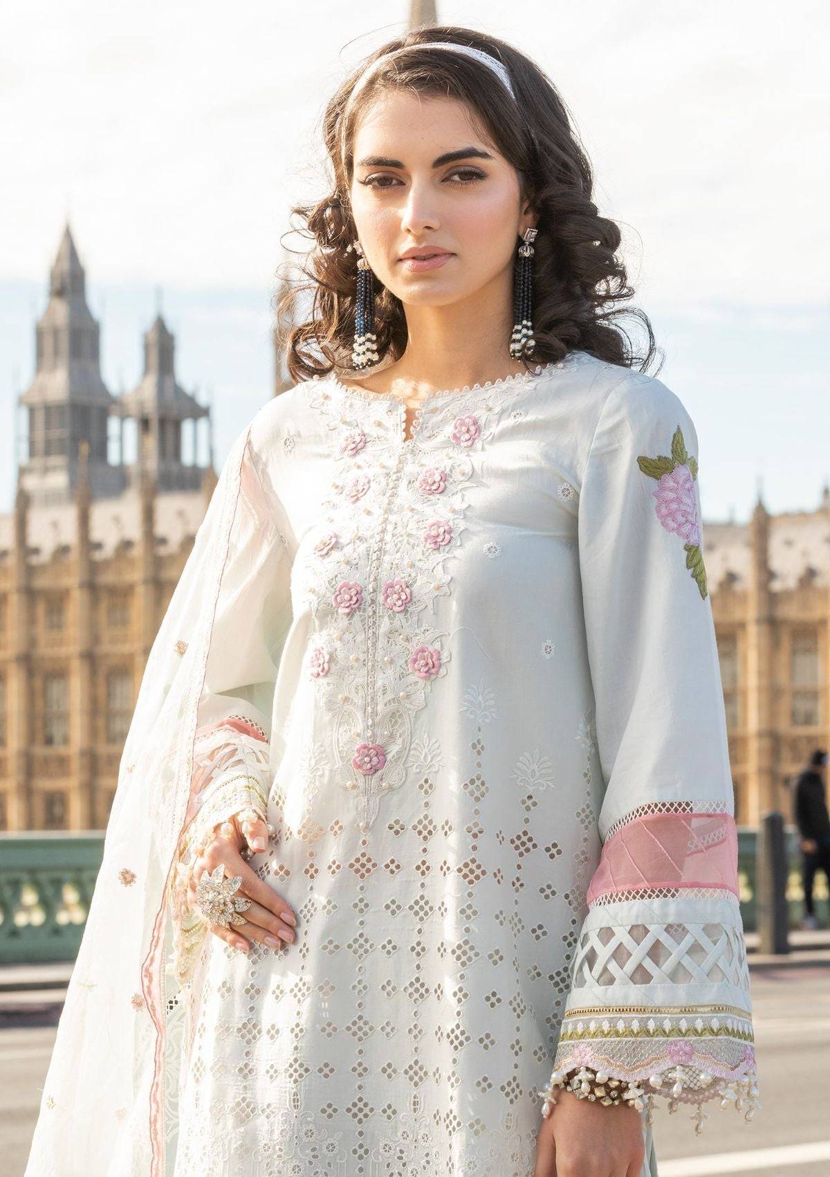 Meem | Luxury Eid Lawn 24 | MD-09 LIGHT BLUE - Pakistani Designer Dress - by Meem | Type: Luxury - 100% Original at Saira Sultan