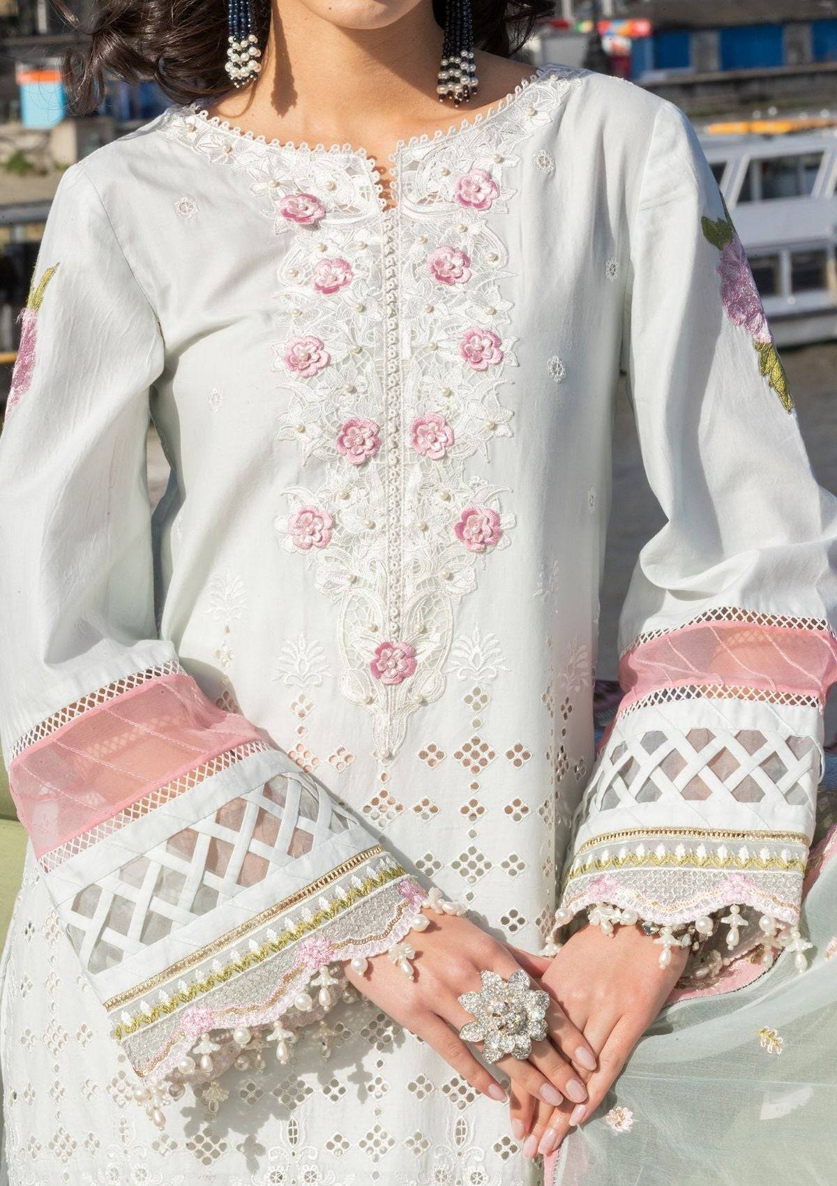 Meem | Luxury Eid Lawn 24 | MD-09 LIGHT BLUE - Pakistani Designer Dress - by Meem | Type: Luxury - 100% Original at Saira Sultan