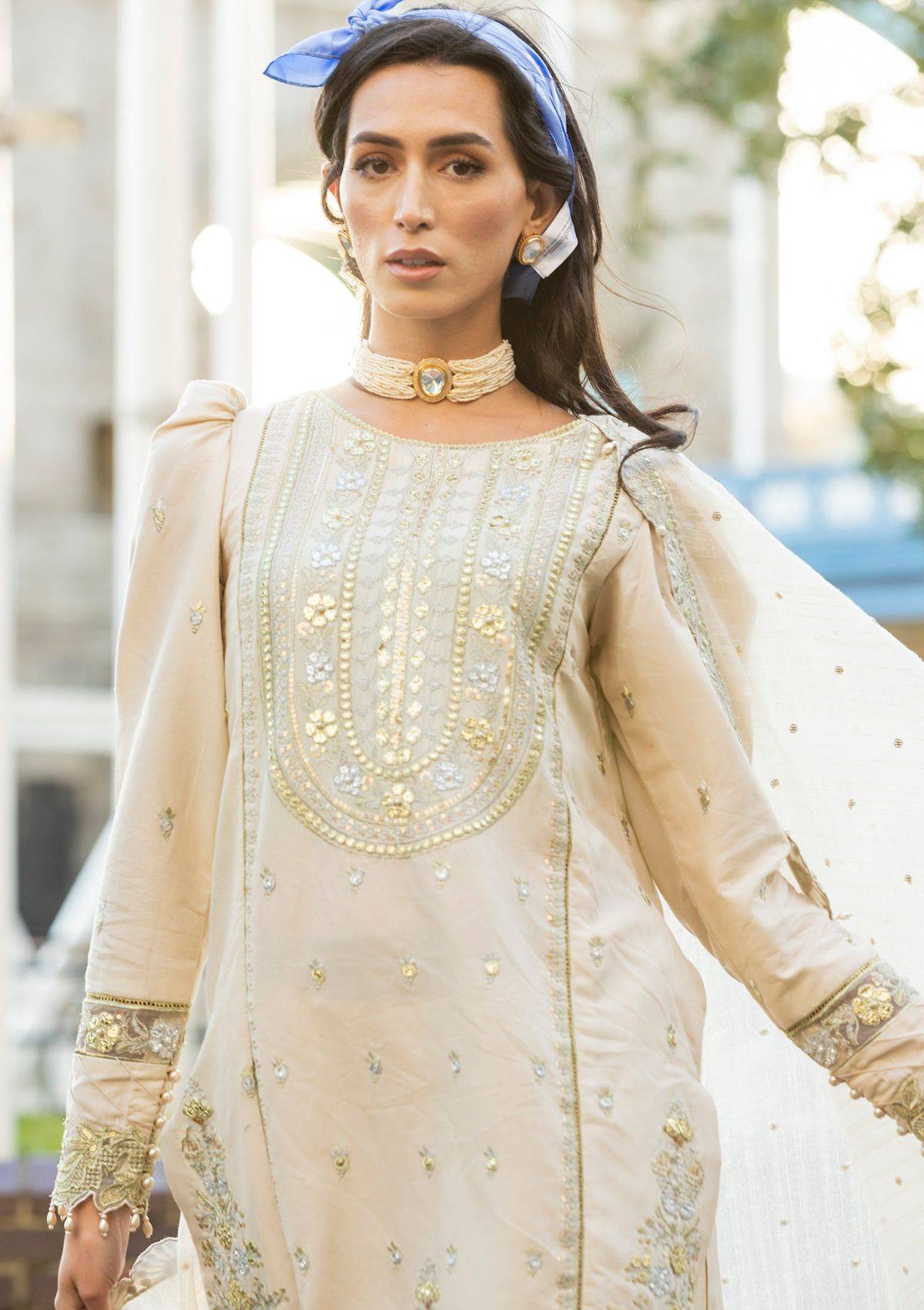 Meem | Luxury Eid Lawn 24 | MD-04 LIGHT SKIN - Pakistani Designer Dress - by Meem | Type: Luxury - 100% Original at Saira Sultan