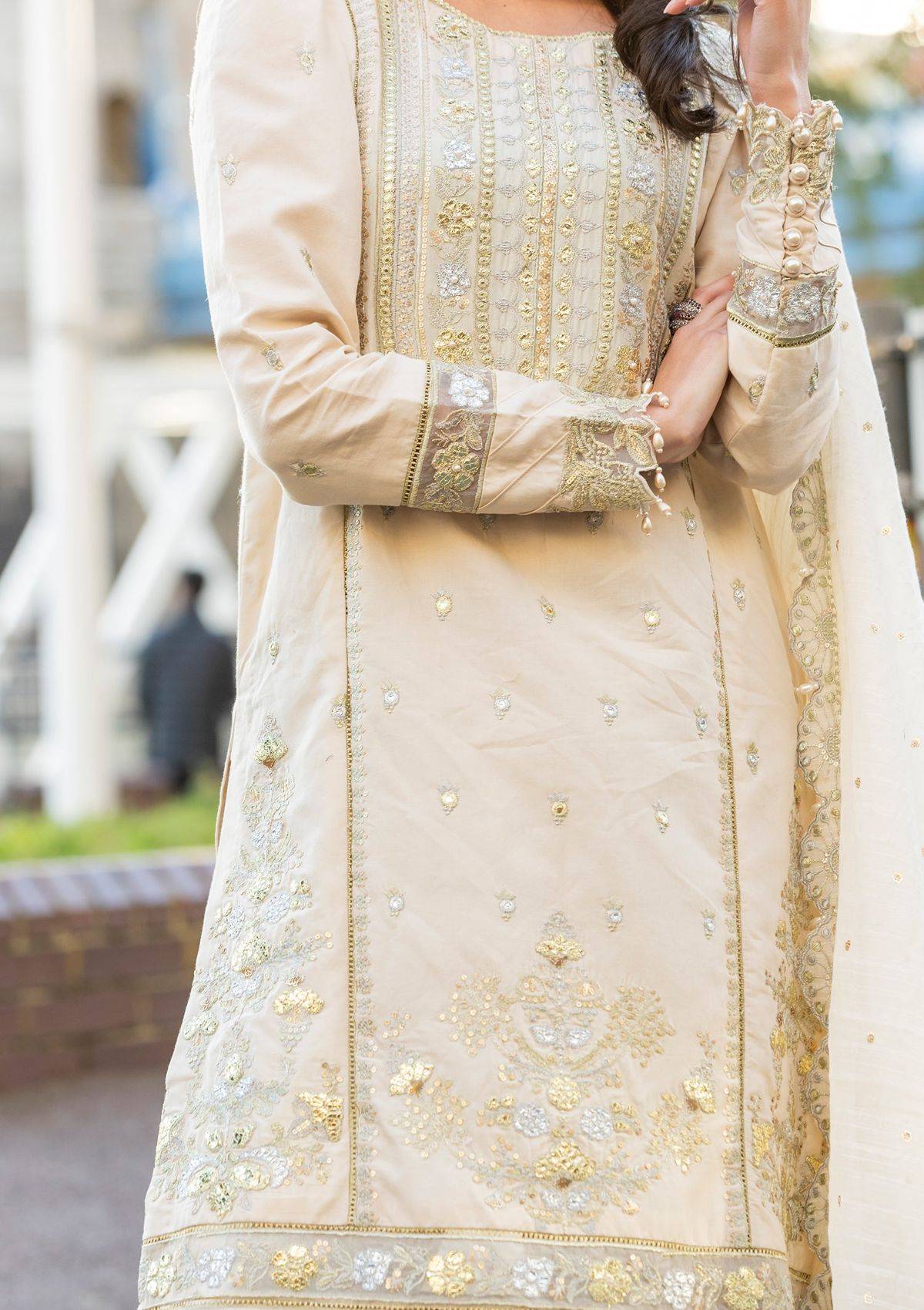 Meem | Luxury Eid Lawn 24 | MD-04 LIGHT SKIN - Pakistani Designer Dress - by Meem | Type: Luxury - 100% Original at Saira Sultan