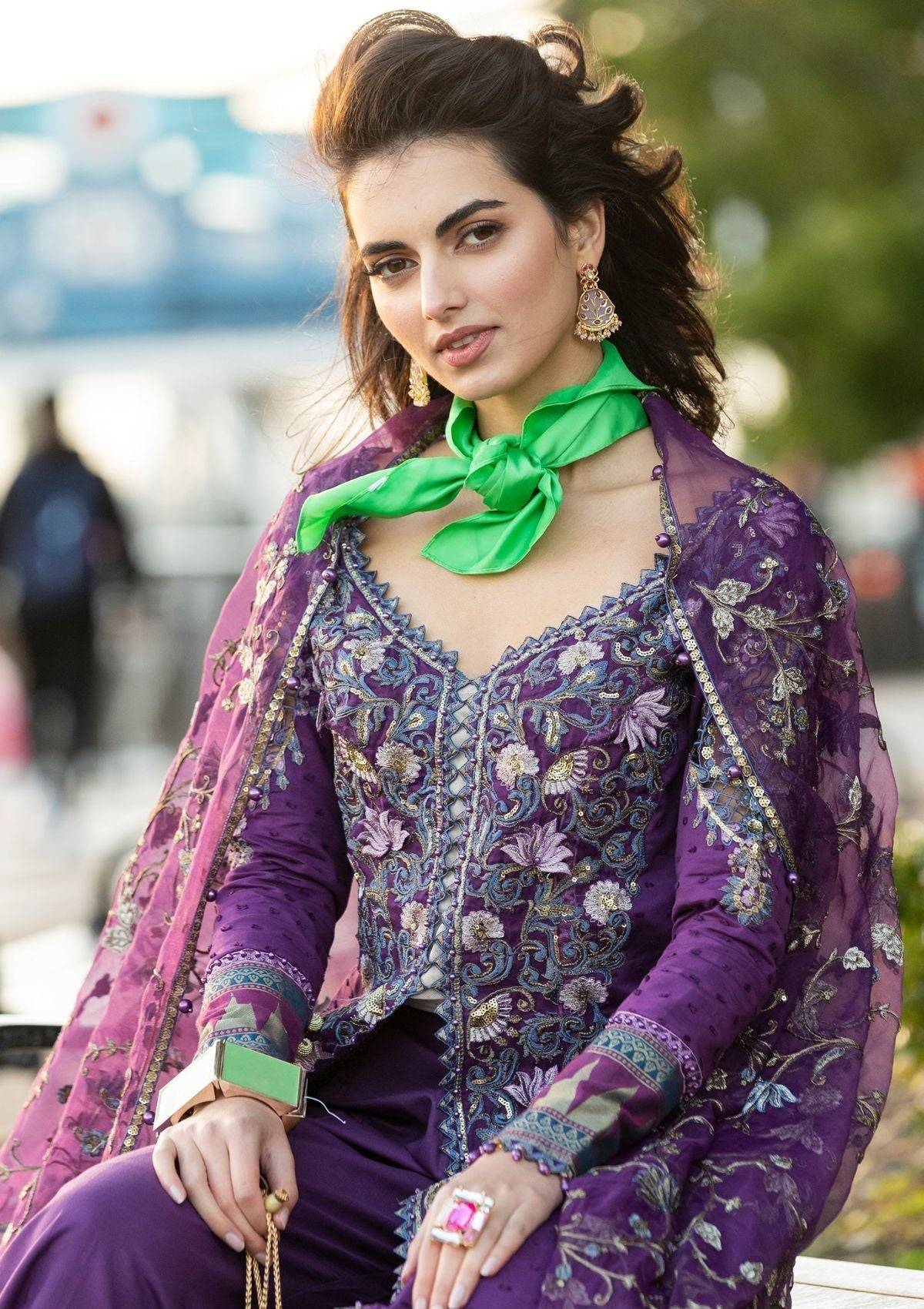 Meem | Luxury Eid Lawn 24 | MD-06 PURPLE - Pakistani Designer Dress - by Meem | Type: Luxury - 100% Original at Saira Sultan