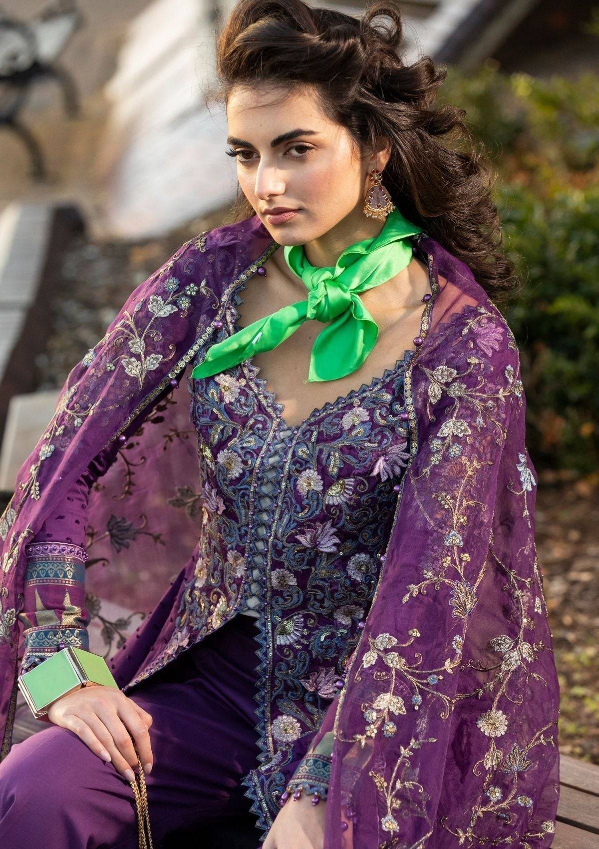Meem | Luxury Eid Lawn 24 | MD-06 PURPLE - Pakistani Designer Dress - by Meem | Type: Luxury - 100% Original at Saira Sultan