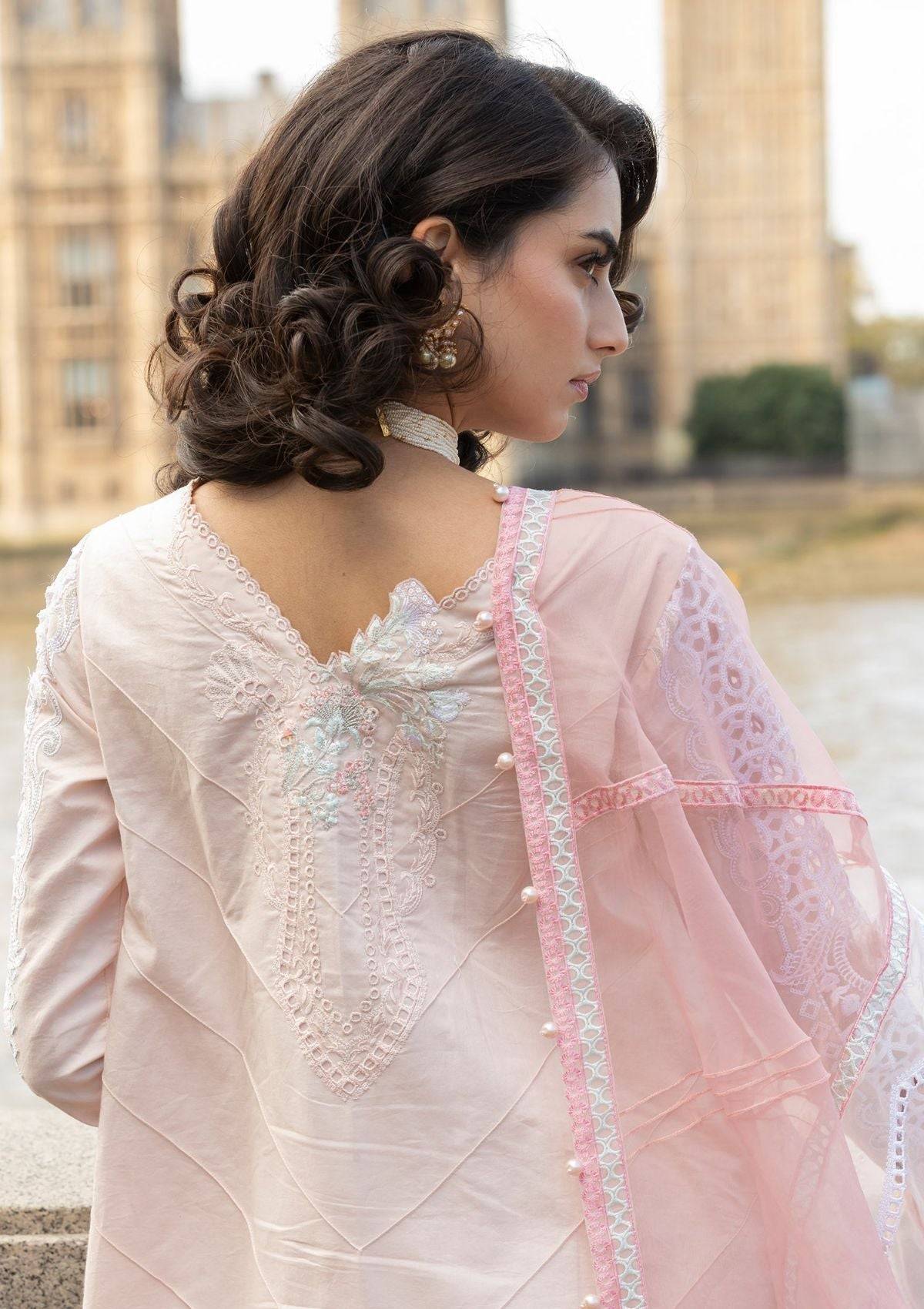 Meem | Luxury Eid Lawn 24 | MD-02 LIGHT PINK - Pakistani Designer Dress - by Meem | Type: Luxury - 100% Original at Saira Sultan