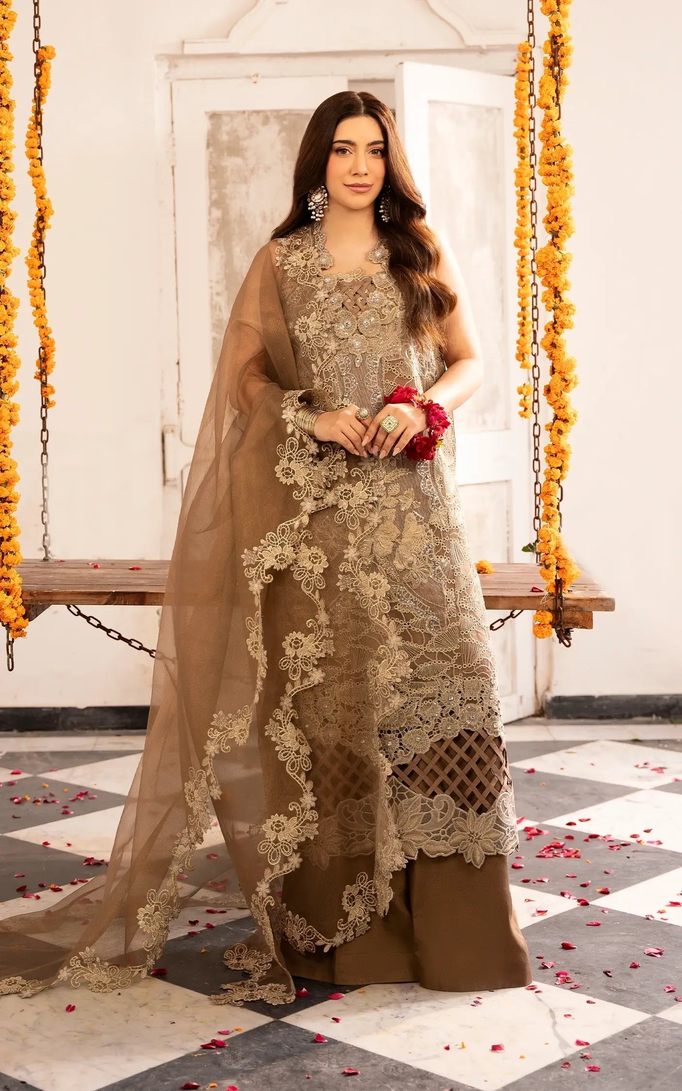 Asifa and Nabeel | Sunehri Eid 25 | Mehrunisa-(SEF25-07) M Brown Net