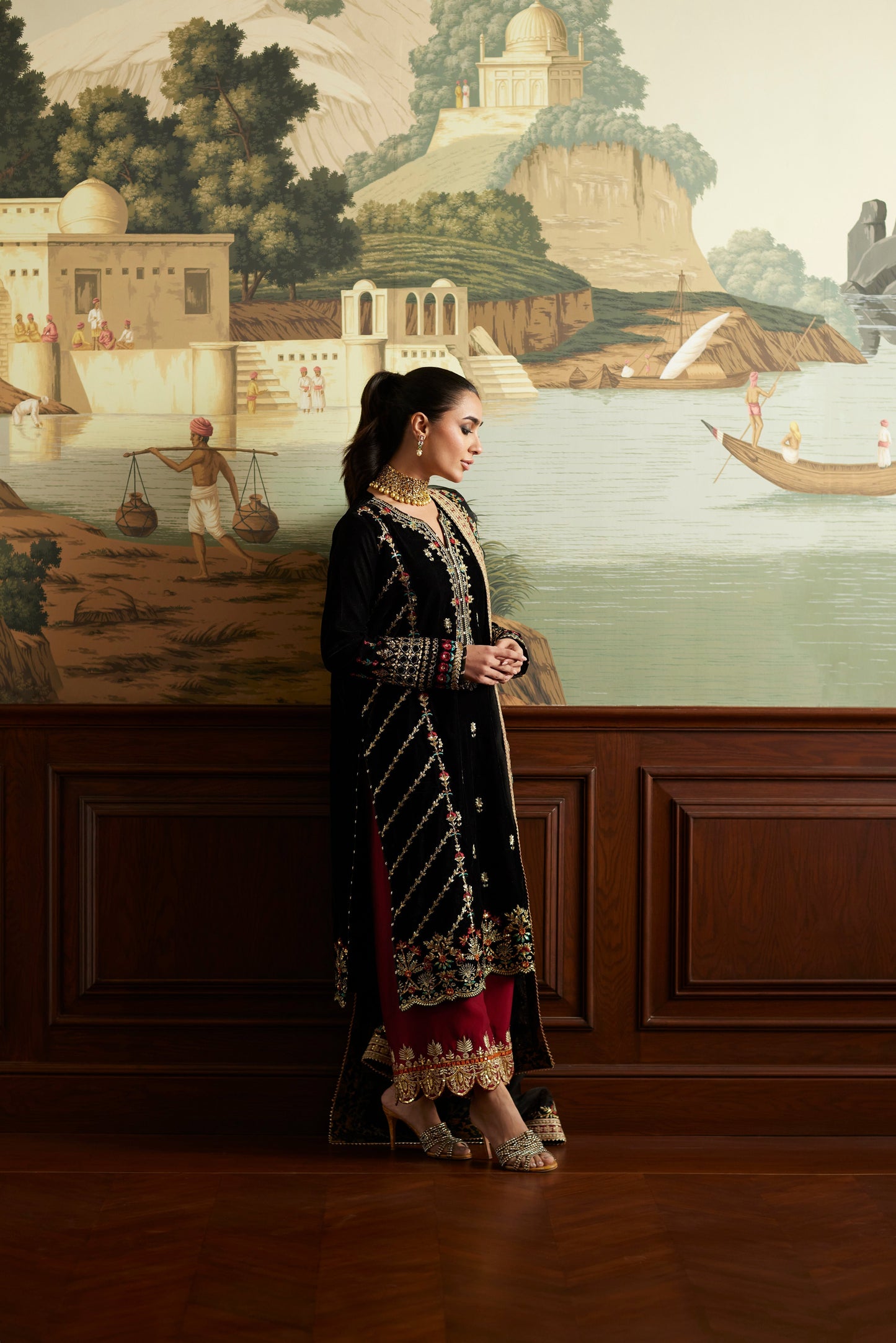 Mina Hassan | Velvet Luxe | Jahan L Black Velvet