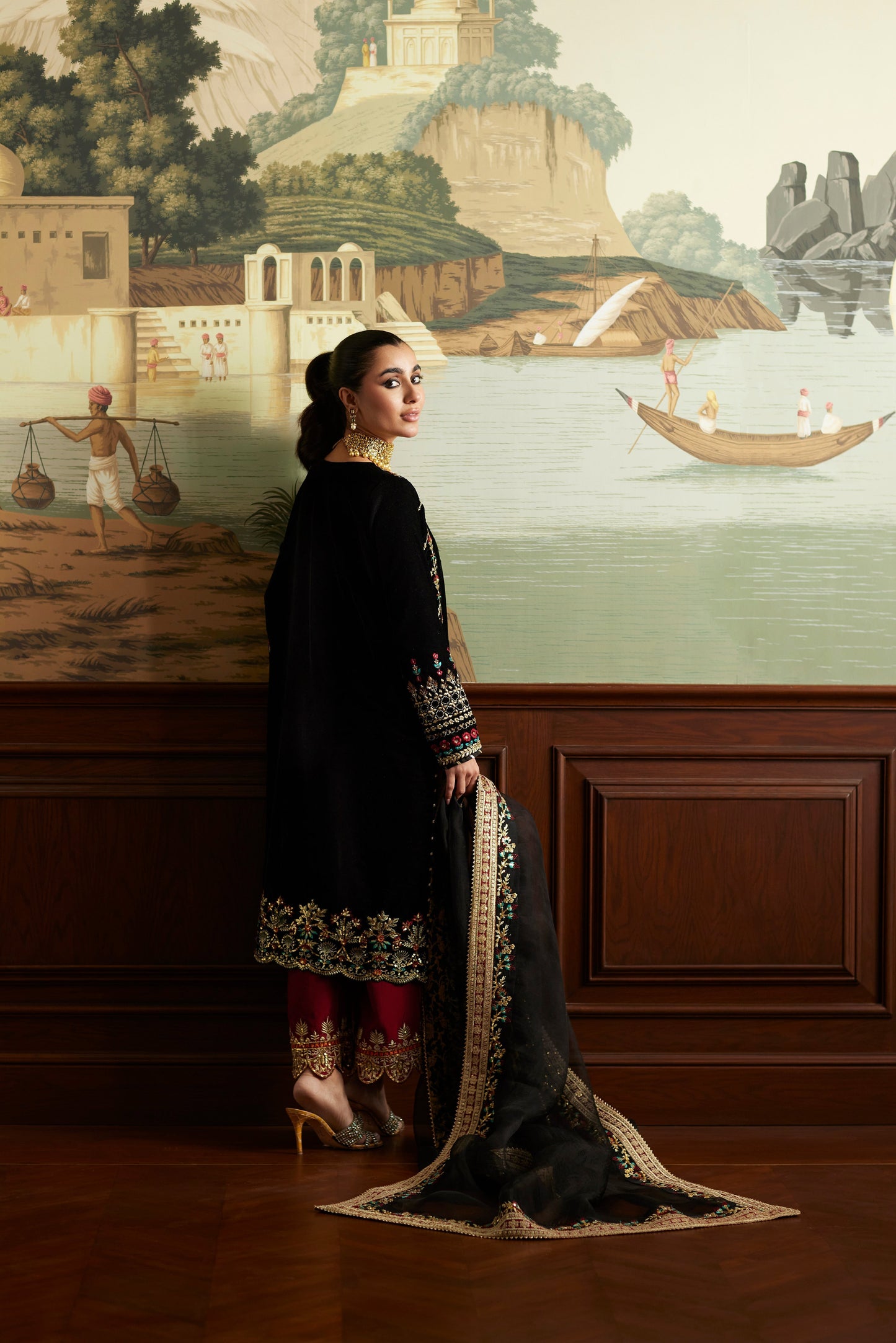 Mina Hassan | Velvet Luxe | Jahan S Black Velvet