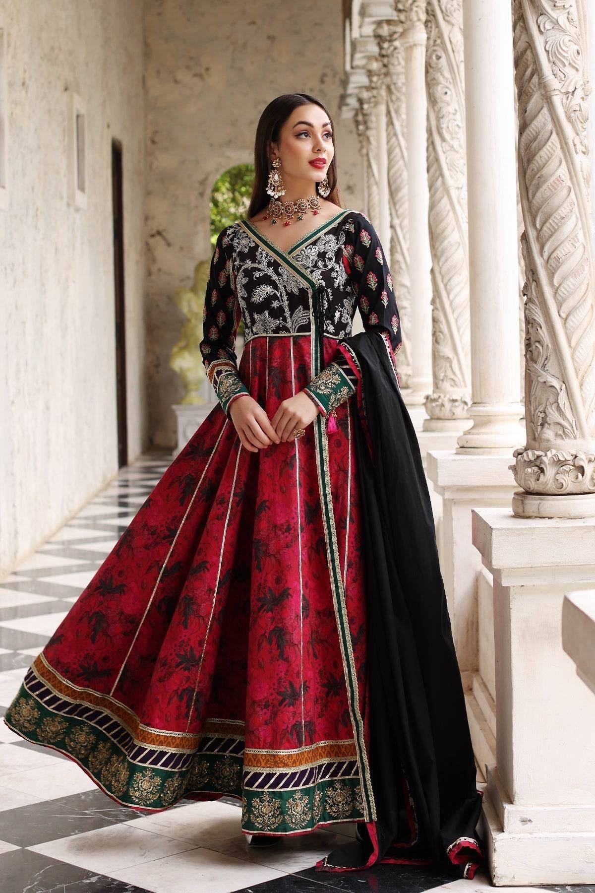 Mina Kashif | Festive Lawn | Anarkali - Pakistani Designer Dress - by Mina Kashif | Type: Luxury - 100% Original at Saira Sultan