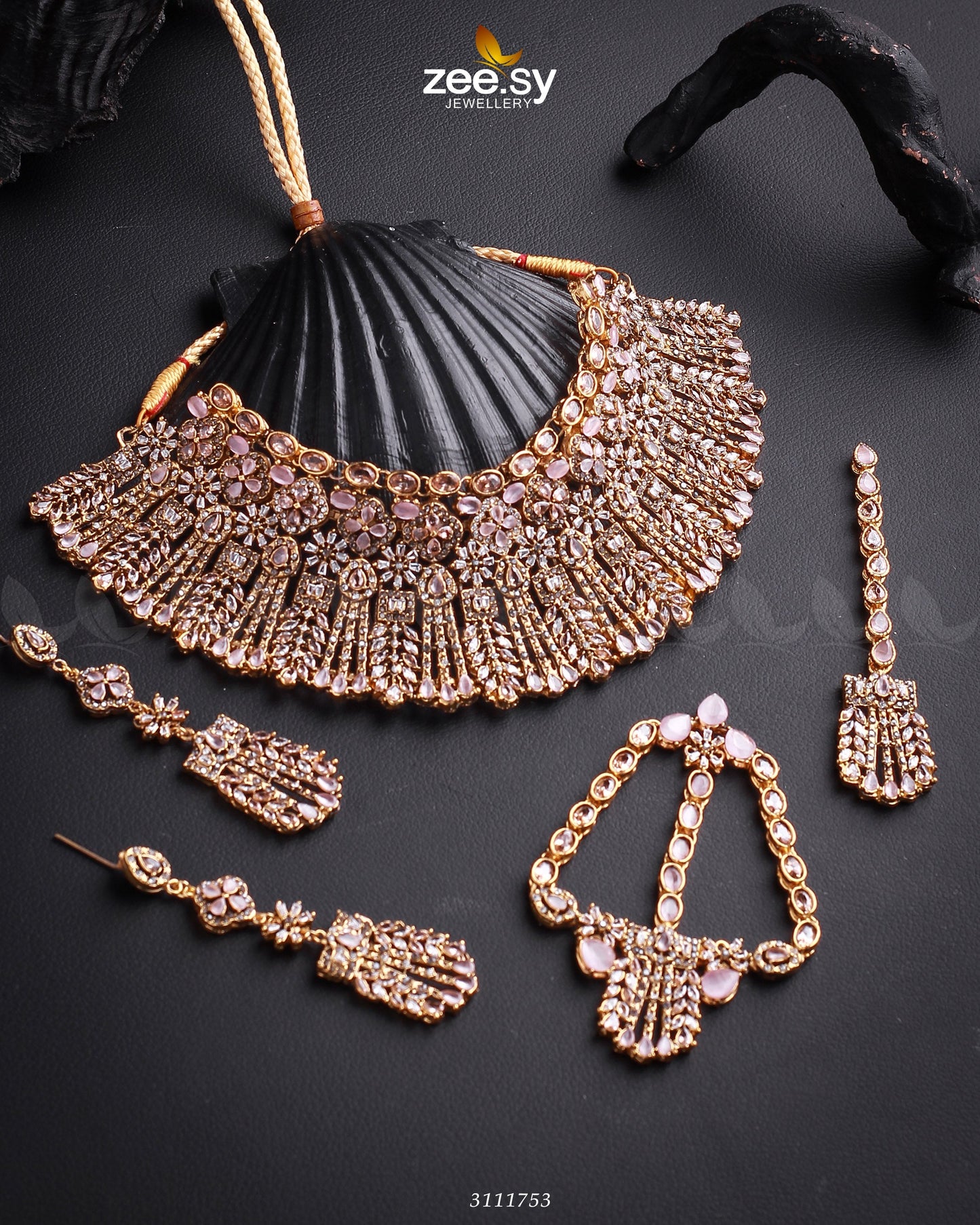 Momina Bridal Sets Golden Mint Pink