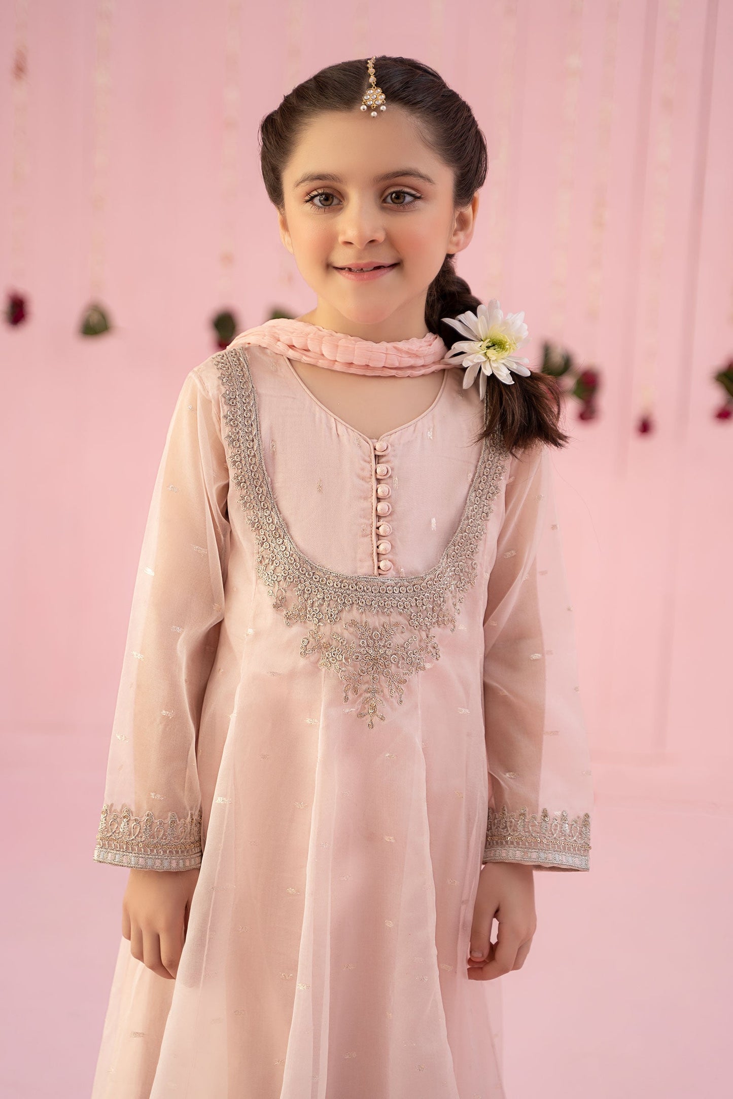 Maria B | 3 Piece Embroidered Organza Suit | MKS-EF24-19 6-Apr Pink